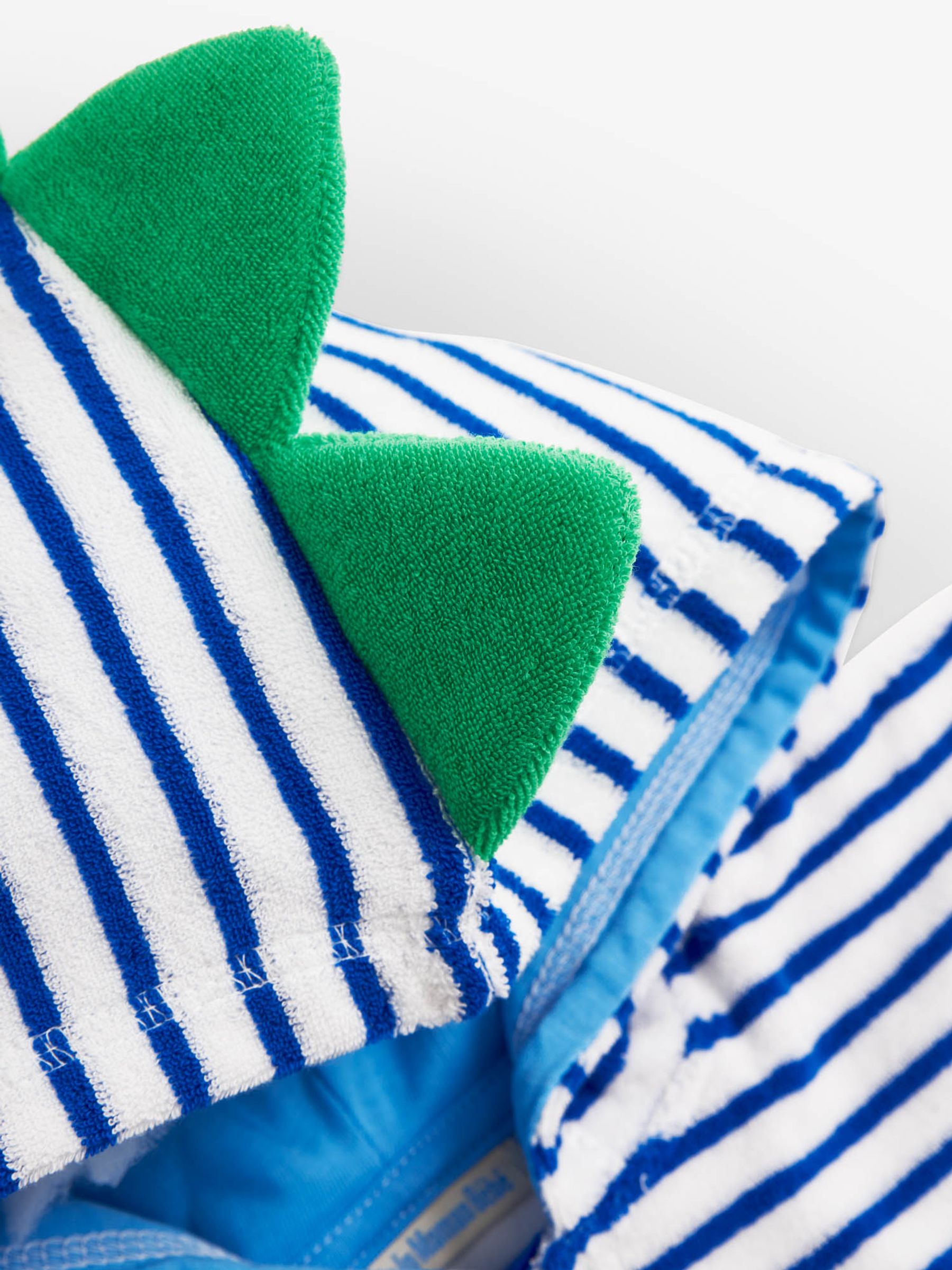Blue Stripe Dino Towelling Hooded Poncho - Image 4 of 4