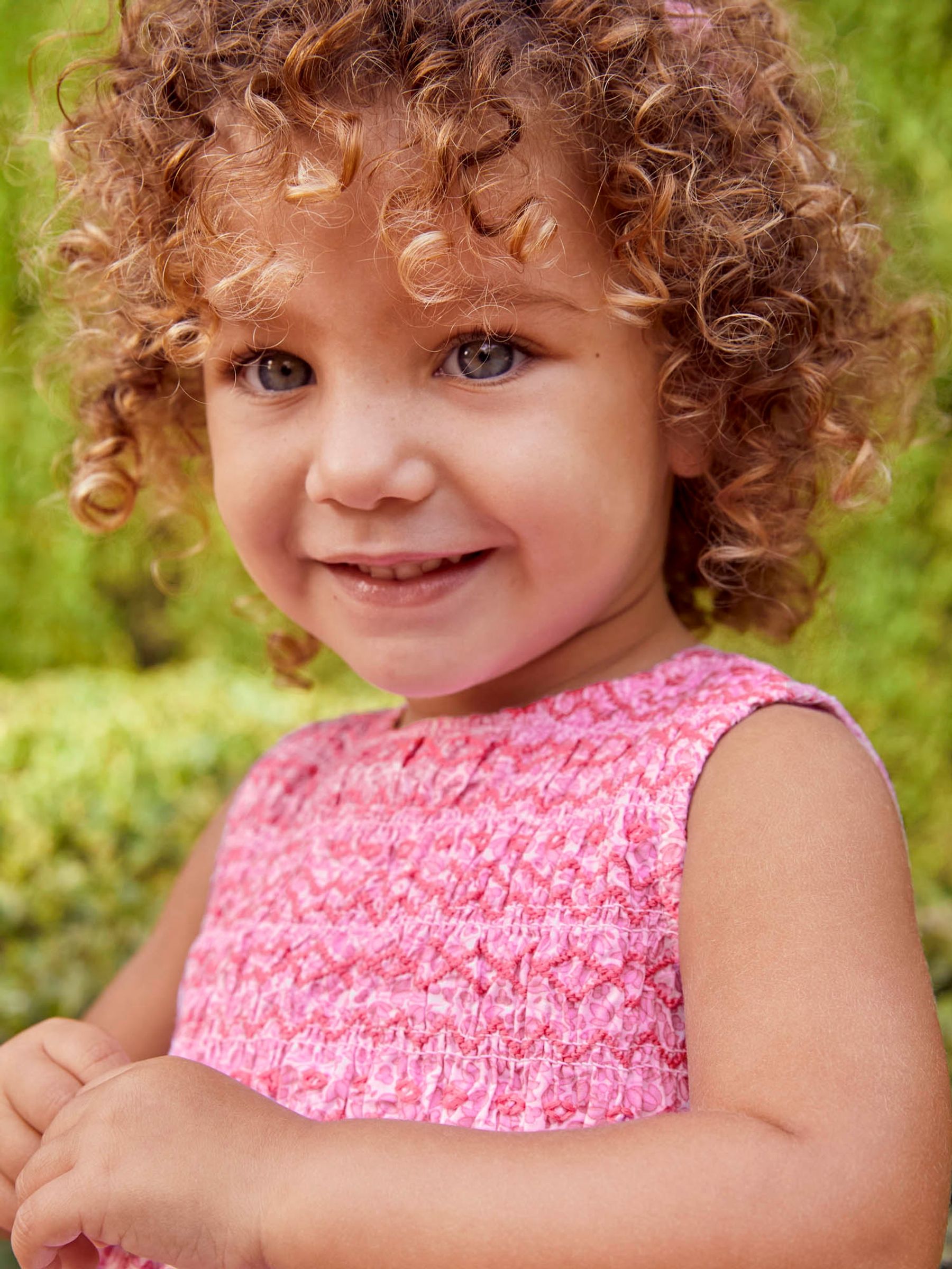 Pink Bud Floral Smocked Dress - Image 2 of 6