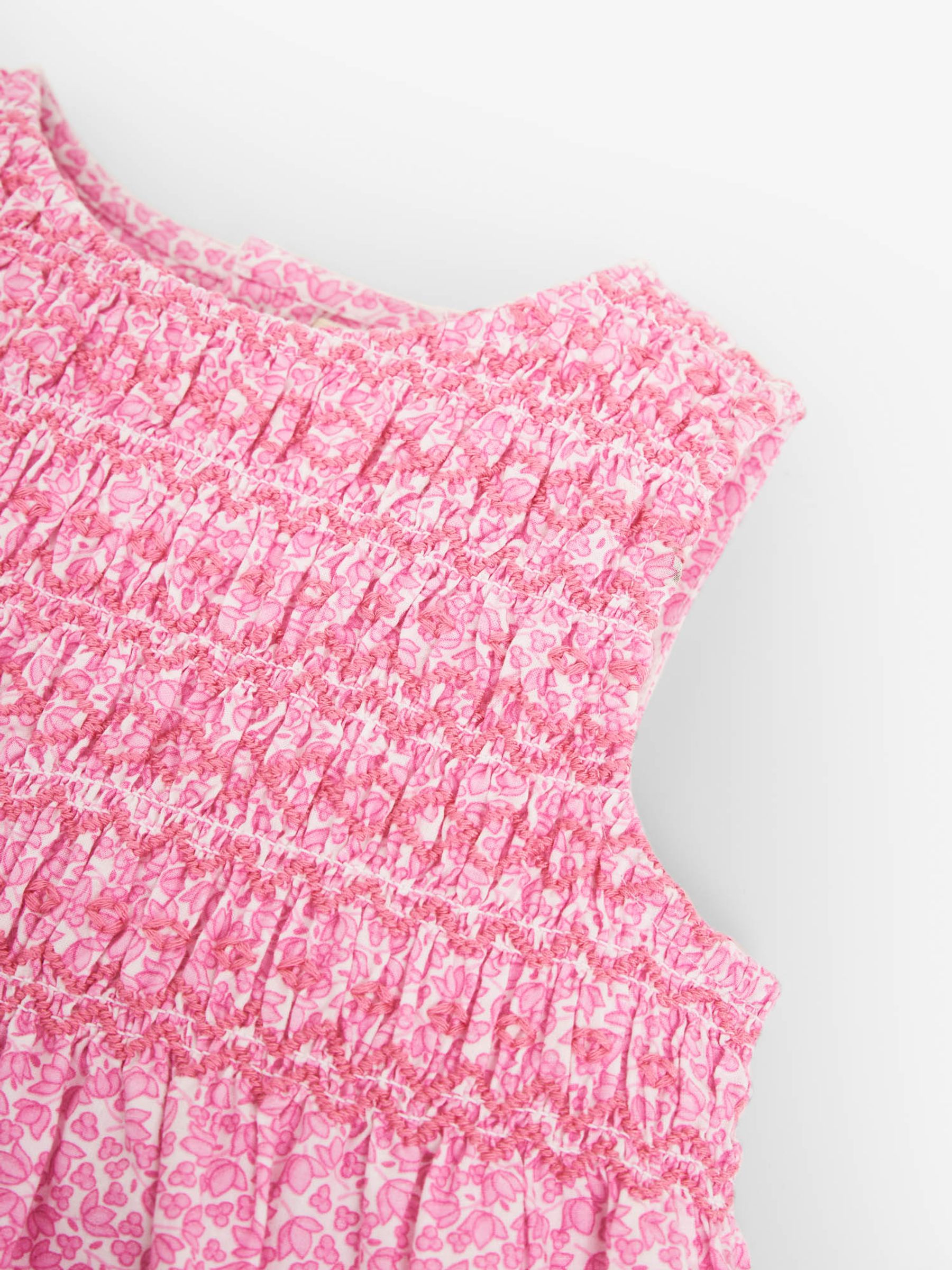 Pink Bud Floral Smocked Dress - Image 5 of 6