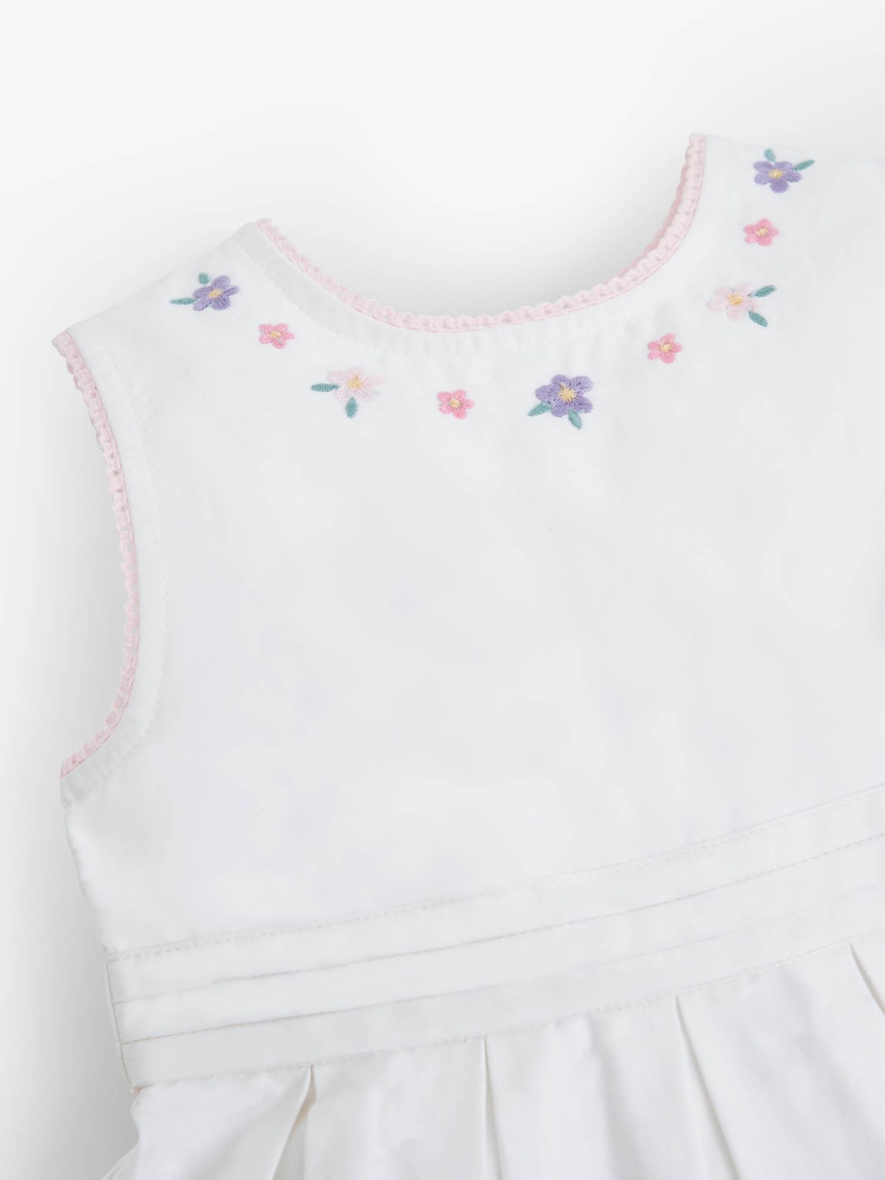 Girls' Floral Border Party Dress in White - Image 4 of 4