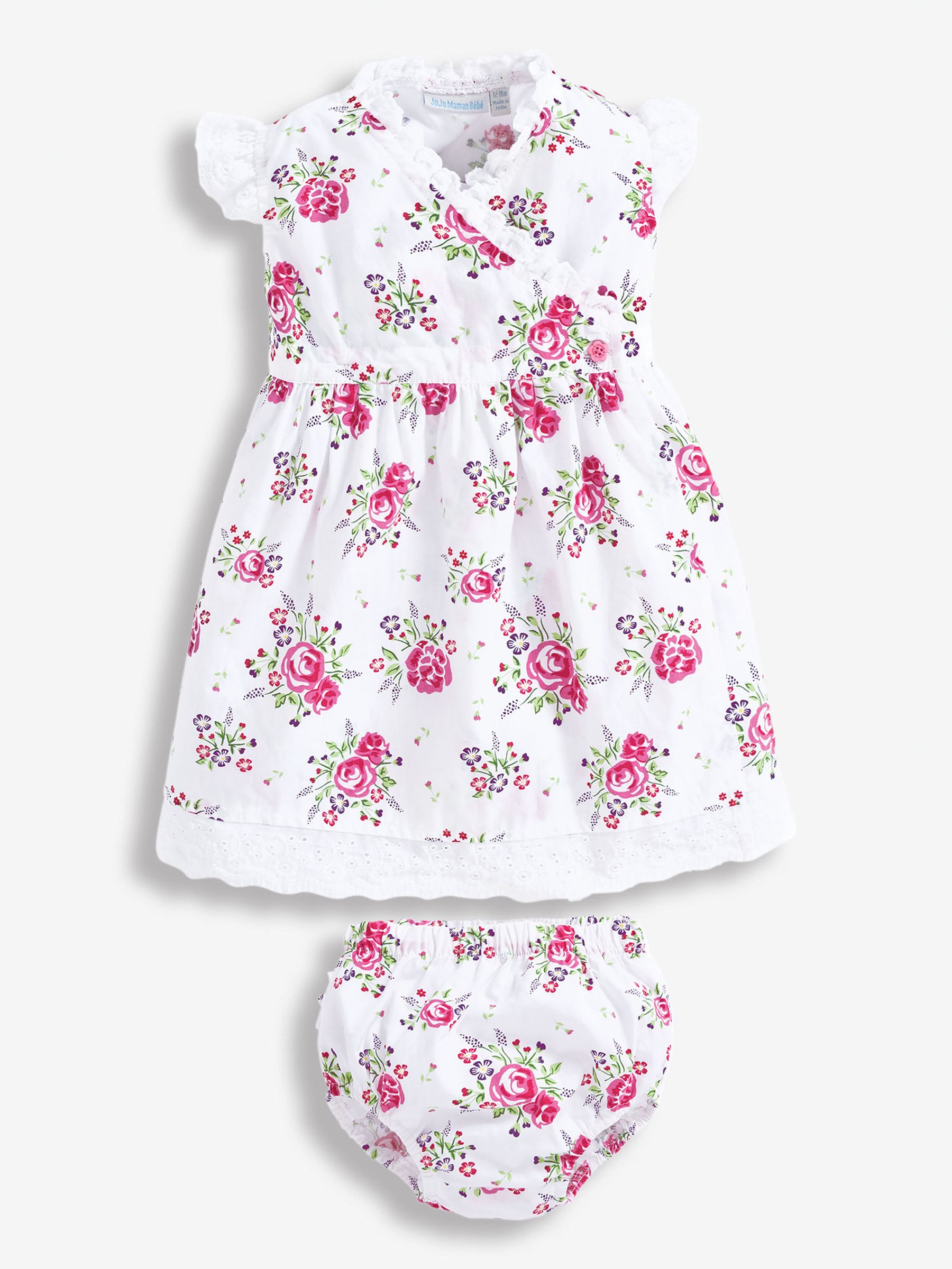 Print Baby Dress with Knickers in Rose - Image 2 of 2