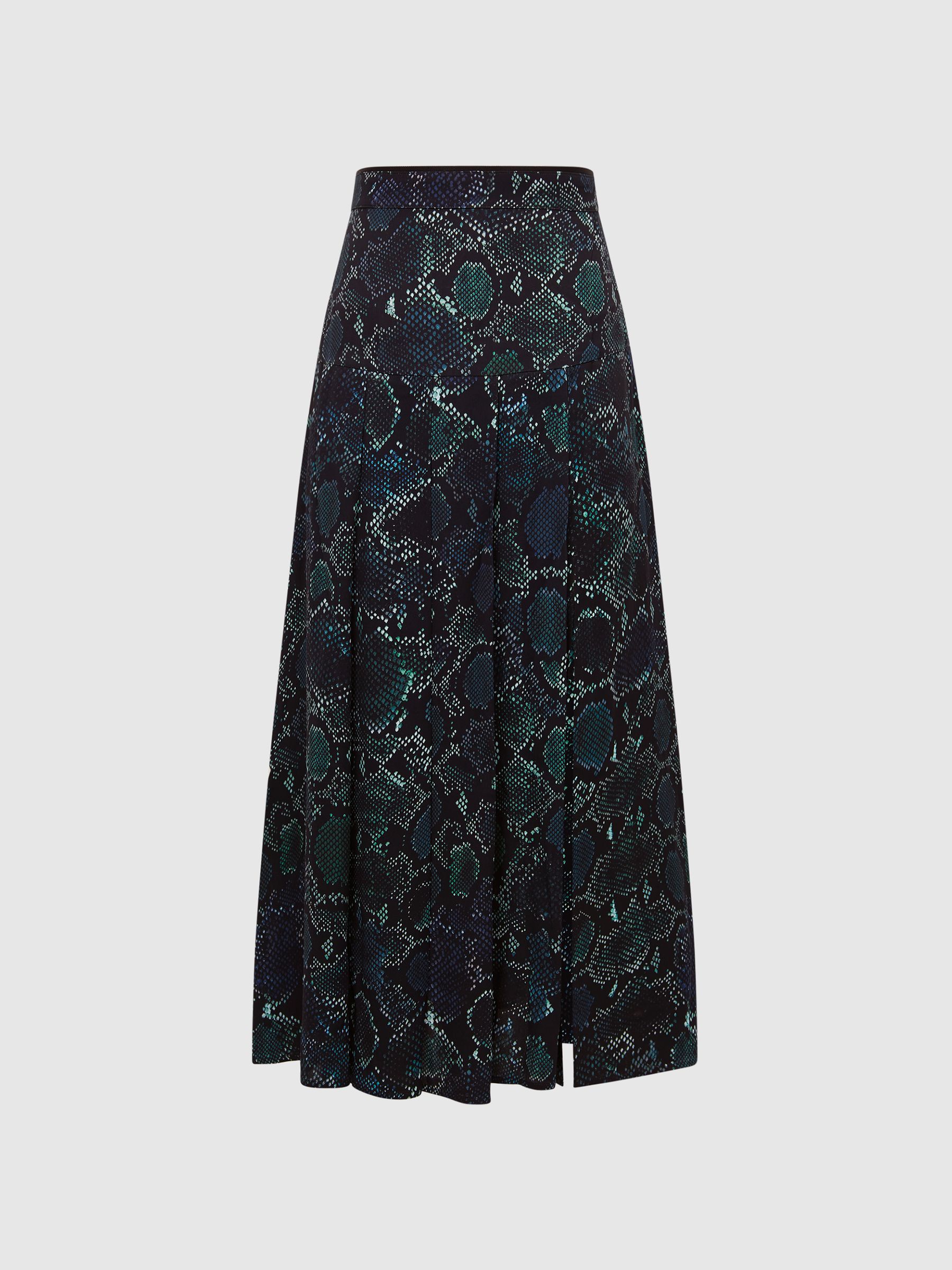 Printed Slip Skirt in Teal - Image 2 of 6