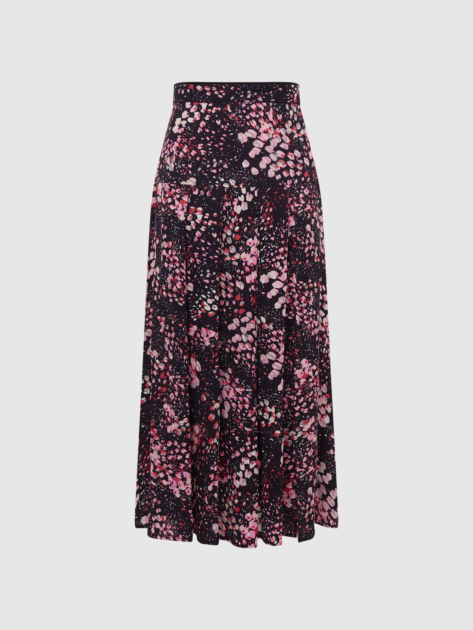 Printed Slip Skirt in Black - Image 2 of 6 Printed Slip Skirt in Black - Image 2 of 6