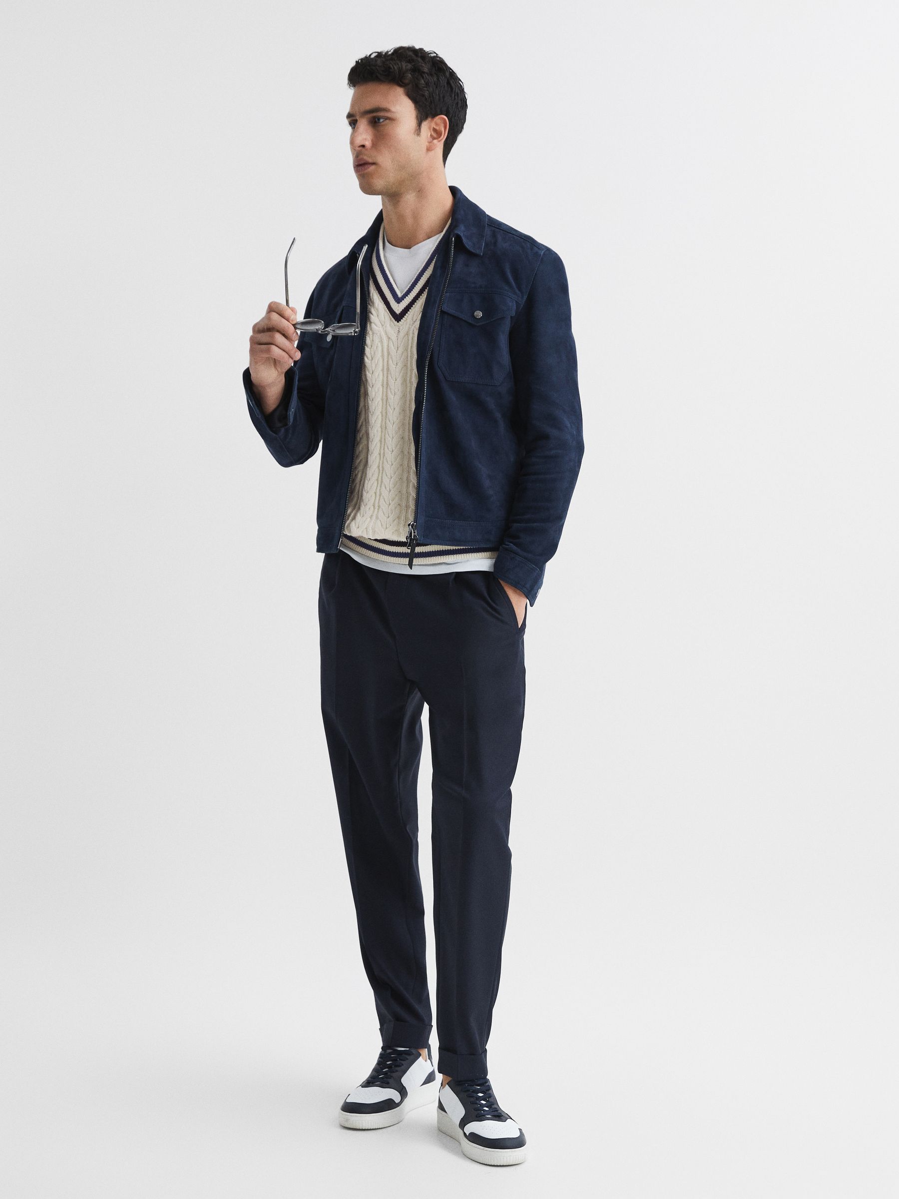 Sleeveless Cable Knit Vest in Ecru - Image 6 of 6