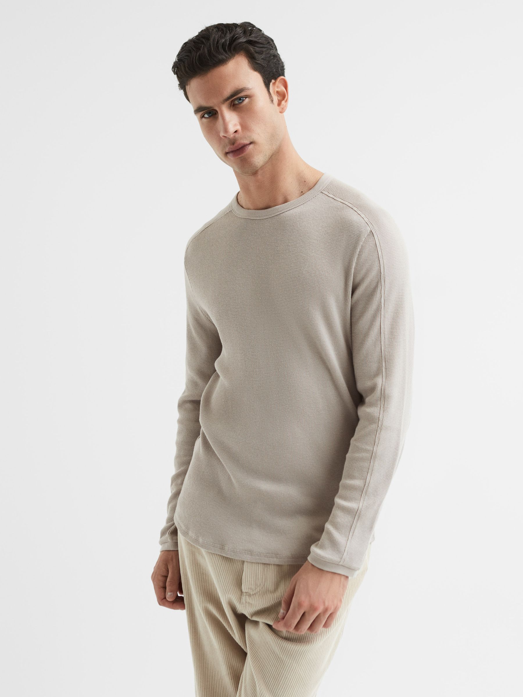 Paige Long Sleeve Textured Shirt in Weathered Stone - Image 1 of 6 Paige Long Sleeve Textured Shirt in Weathered Stone - Image 1 of 6