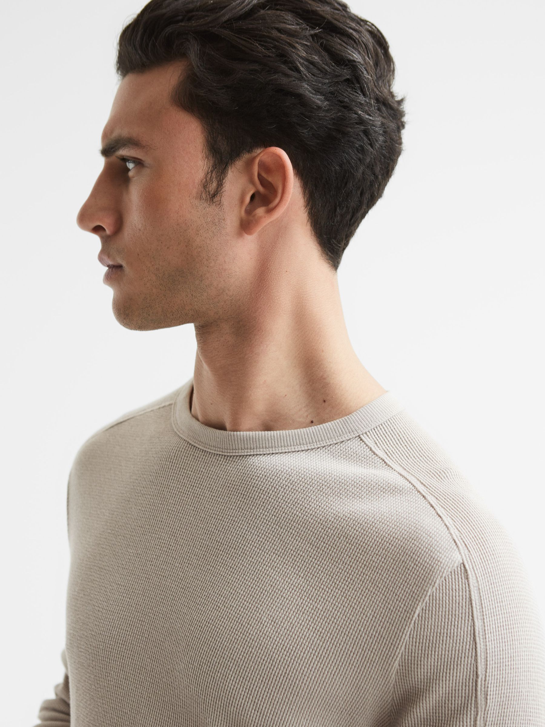 Paige Long Sleeve Textured Shirt in Weathered Stone - Image 4 of 6
