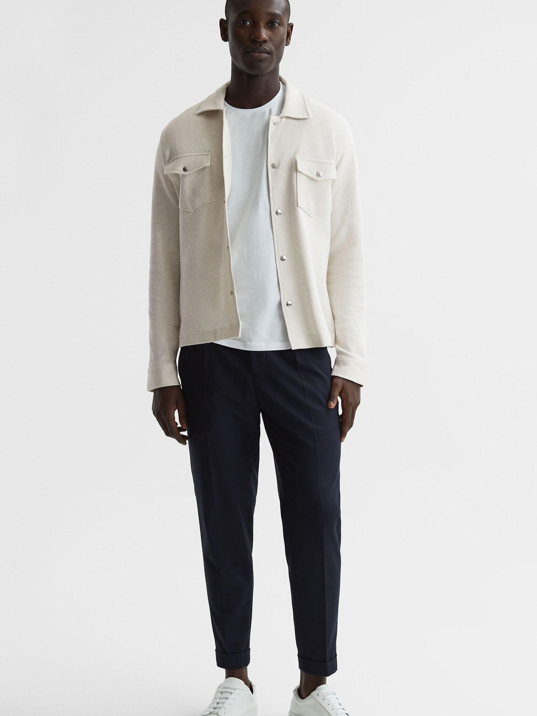 Cotton Twin Pocket Overshirt in Ivory - Image 3 of 7