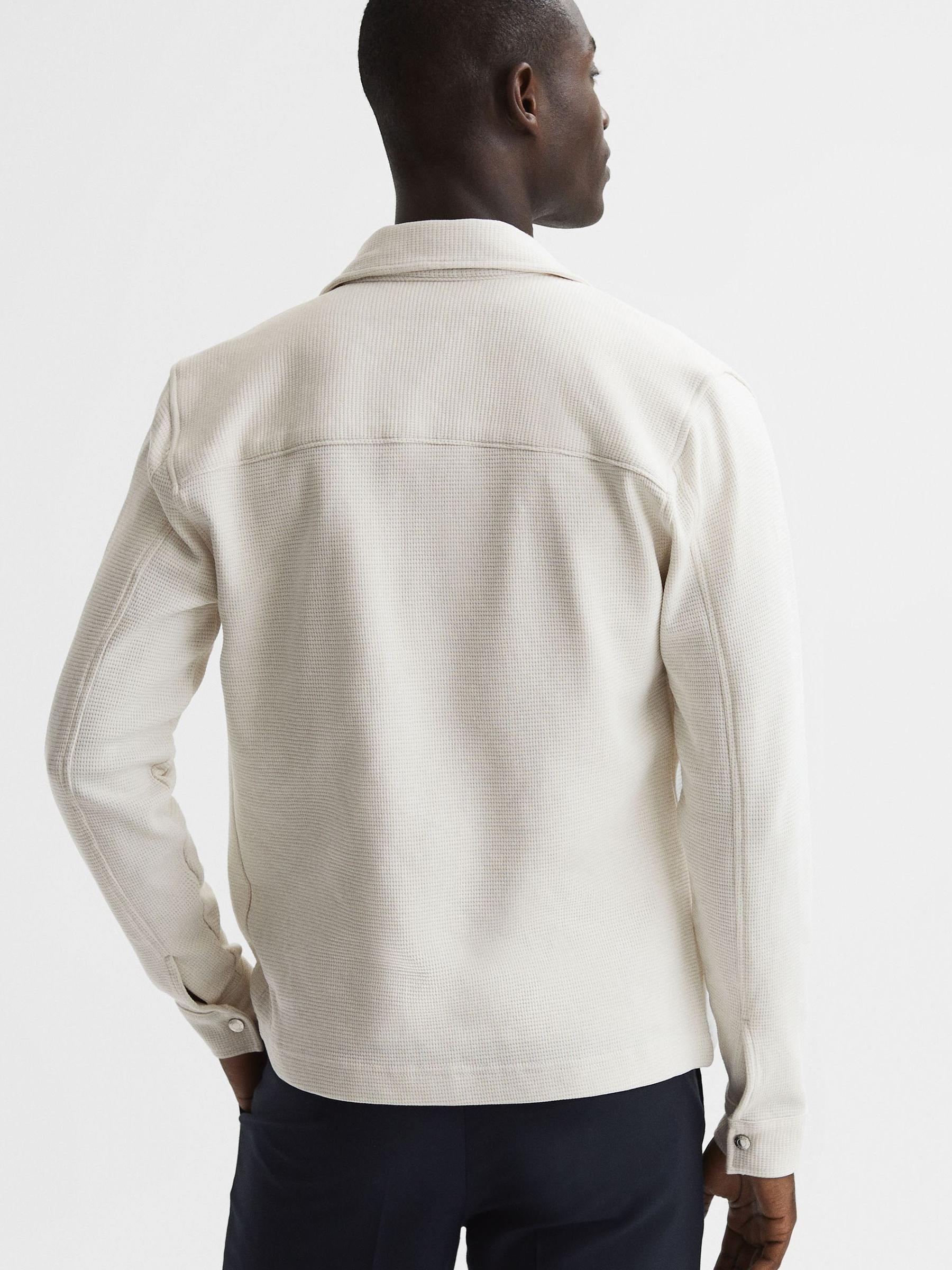 Cotton Twin Pocket Overshirt in Ivory - Image 5 of 7