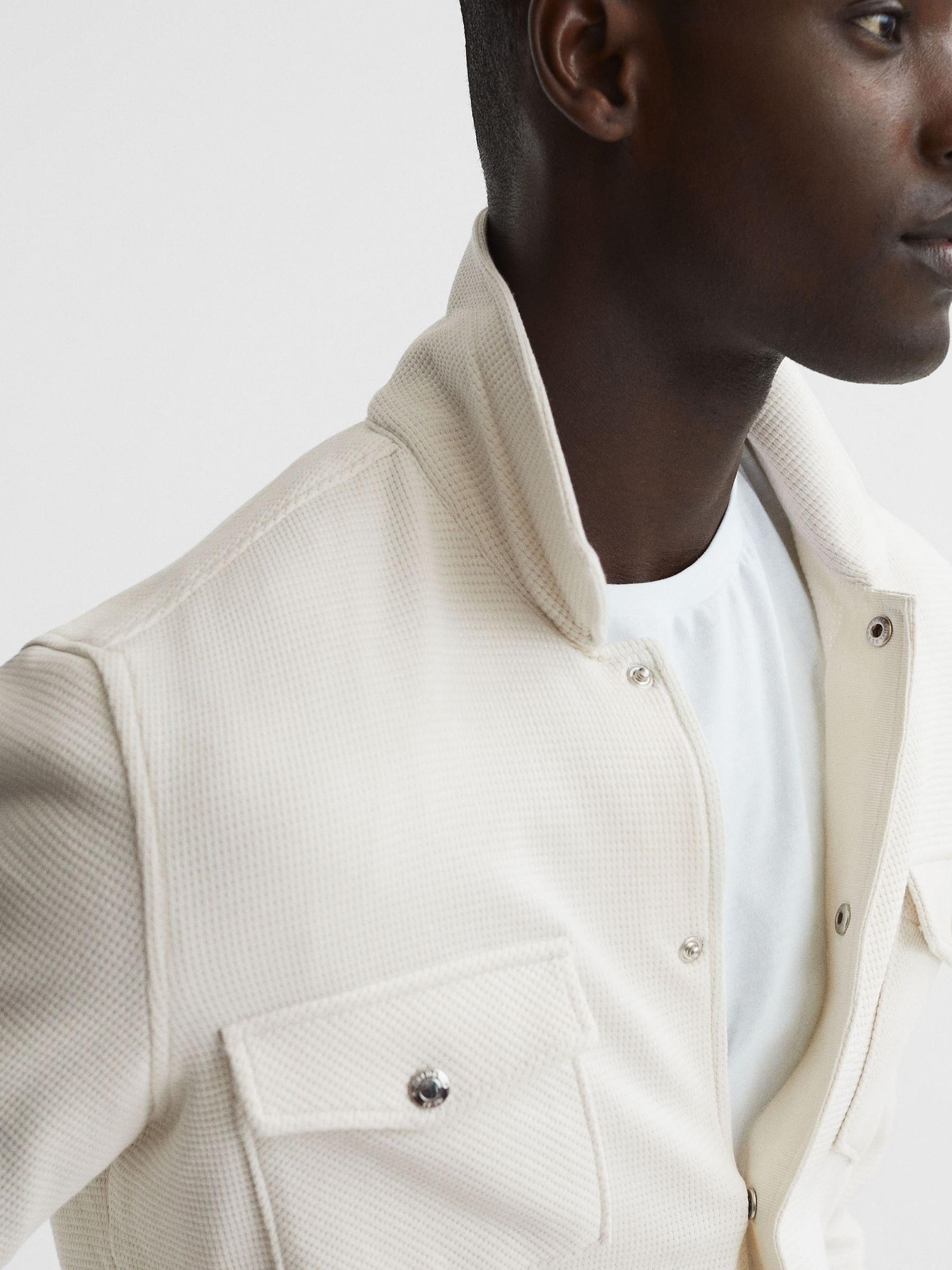 Cotton Twin Pocket Overshirt in Ivory - Image 7 of 7