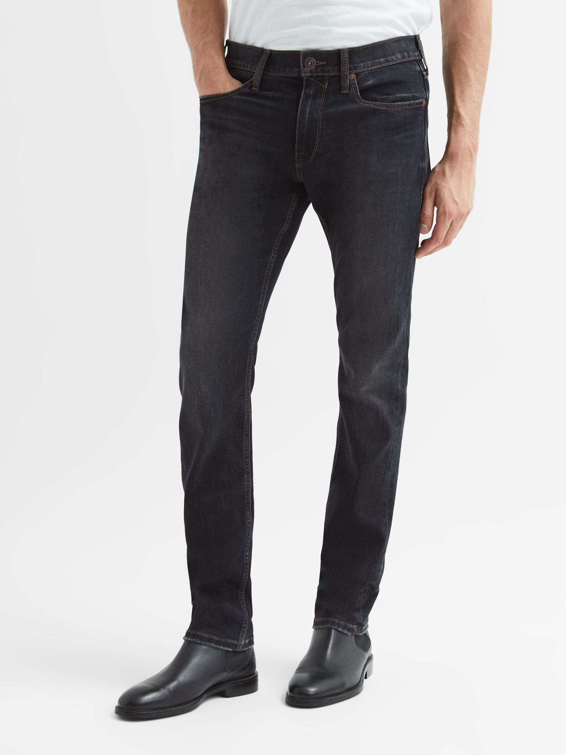 Paige Slim Fit High Stretch Jeans in Thorpe - Image 1 of 6