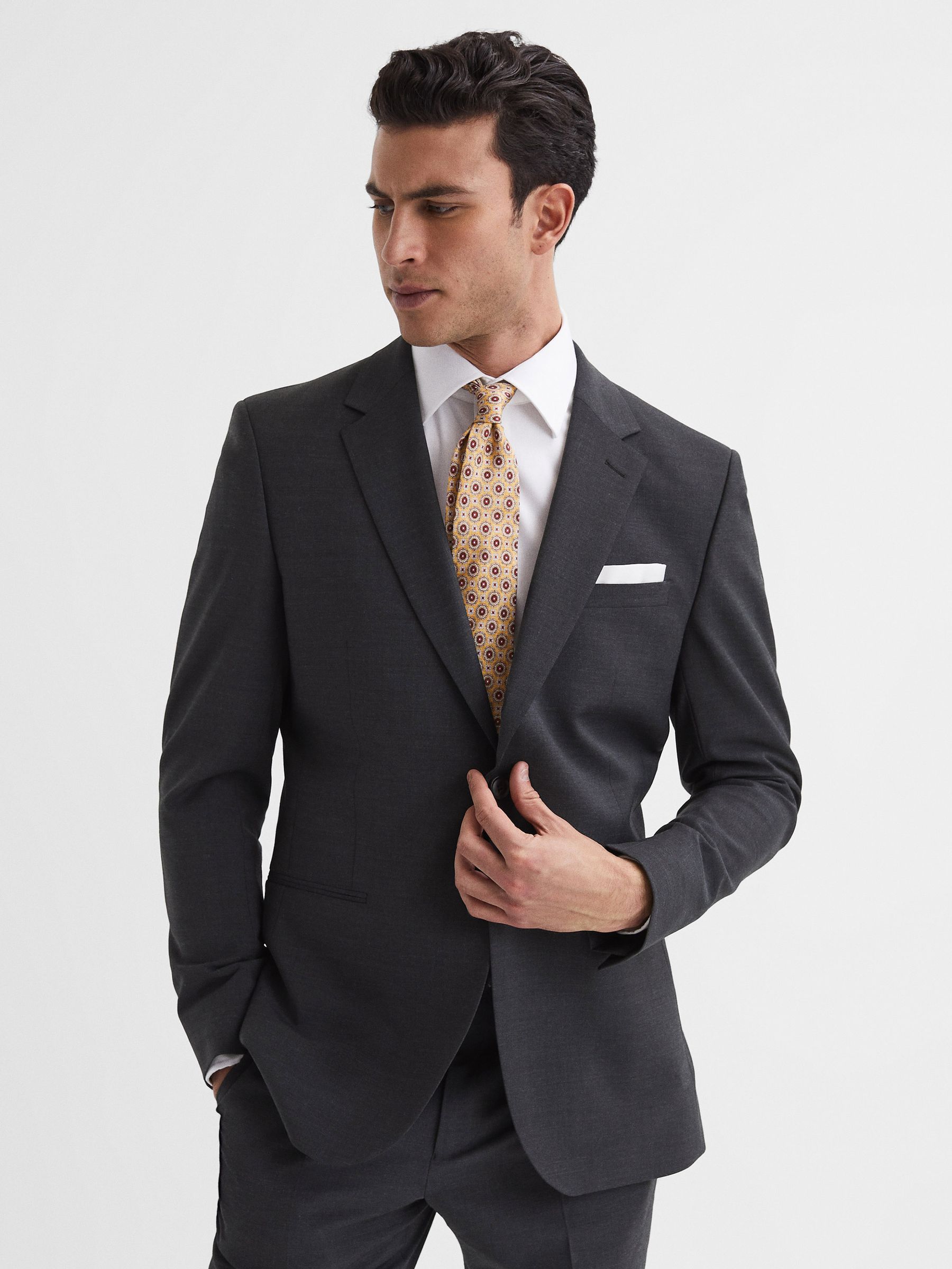 Modern Fit Travel Blazer in Charcoal - Image 1 of 8 Modern Fit Travel Blazer in Charcoal - Image 1 of 8