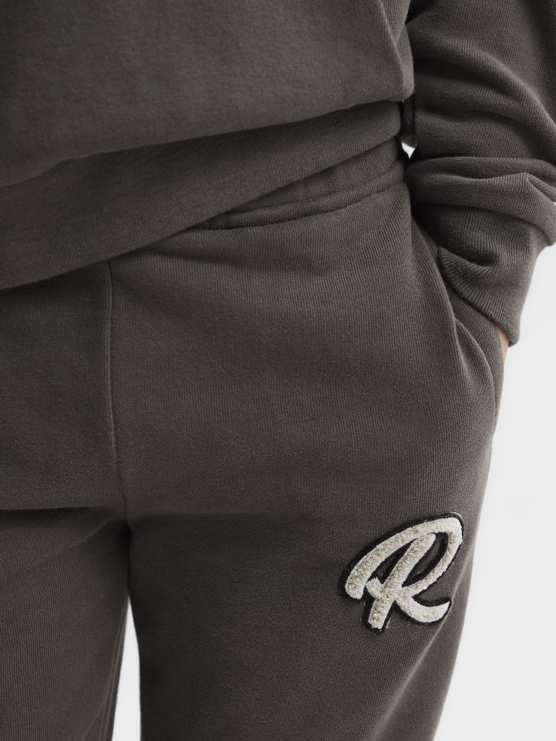 Garment Dyed Logo Joggers in Olive - Image 4 of 6