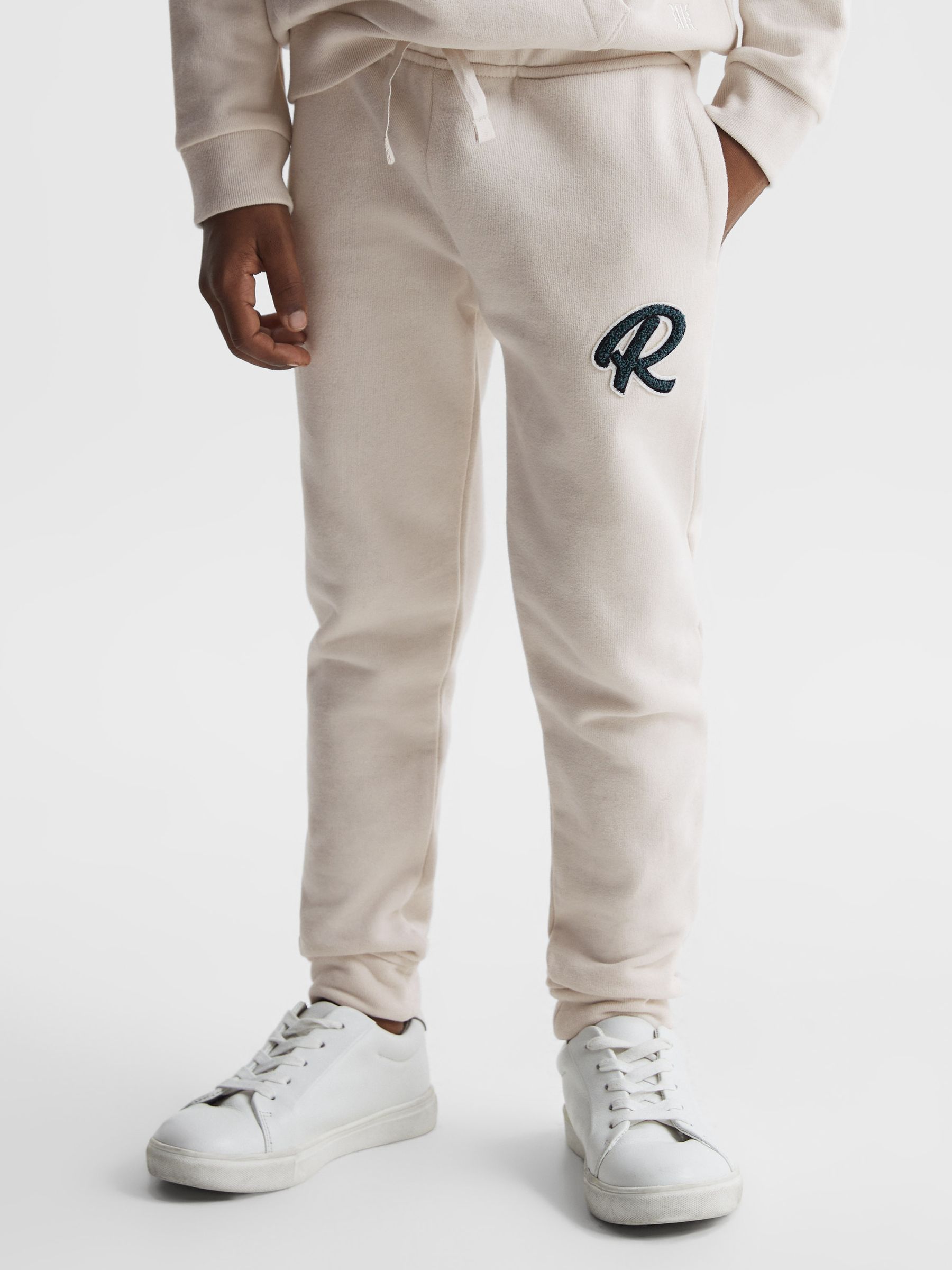 Garment Dyed Logo Joggers in Cream - Image 3 of 6