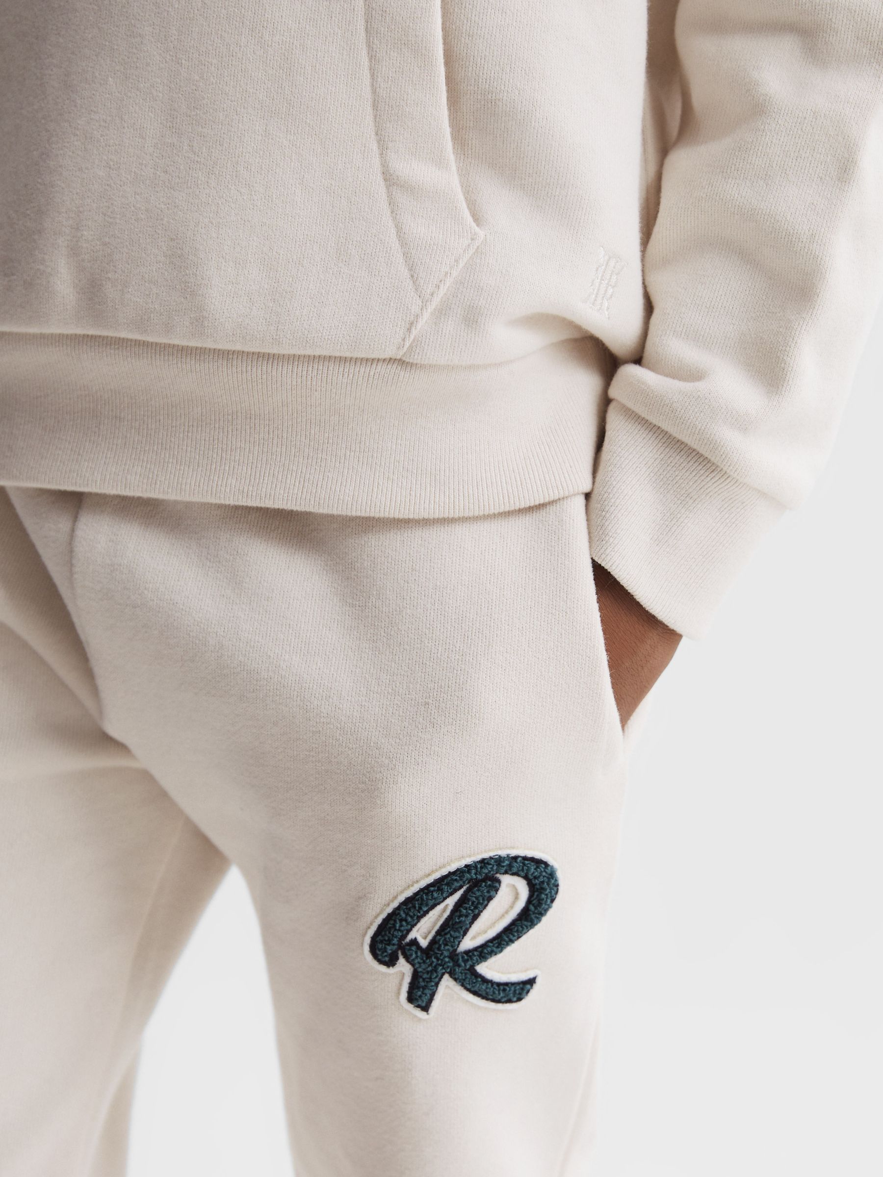 Garment Dyed Logo Joggers in Cream - Image 4 of 6