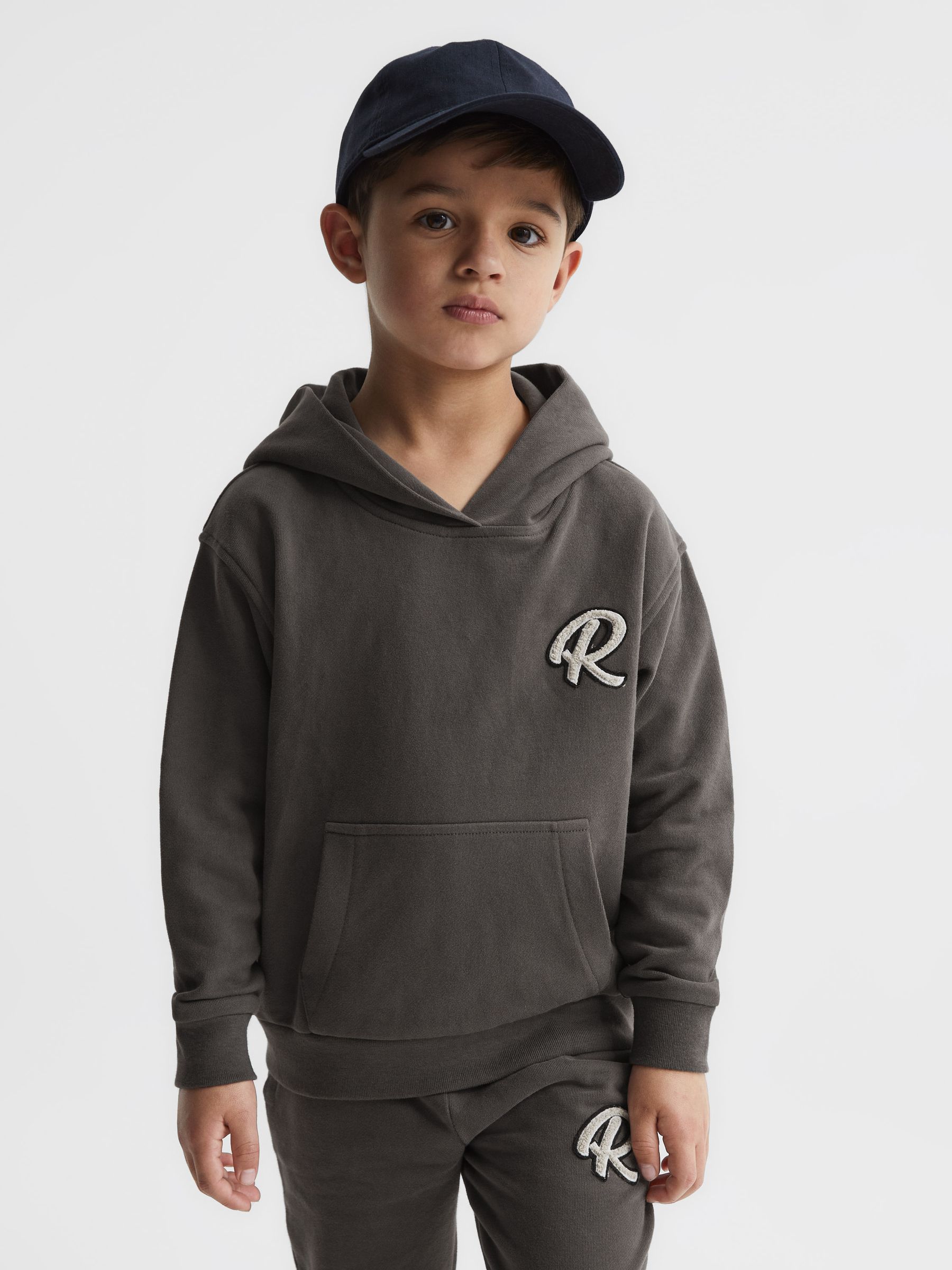 Relaxed Garment Dyed Logo Hoodie in Olive - Image 3 of 6