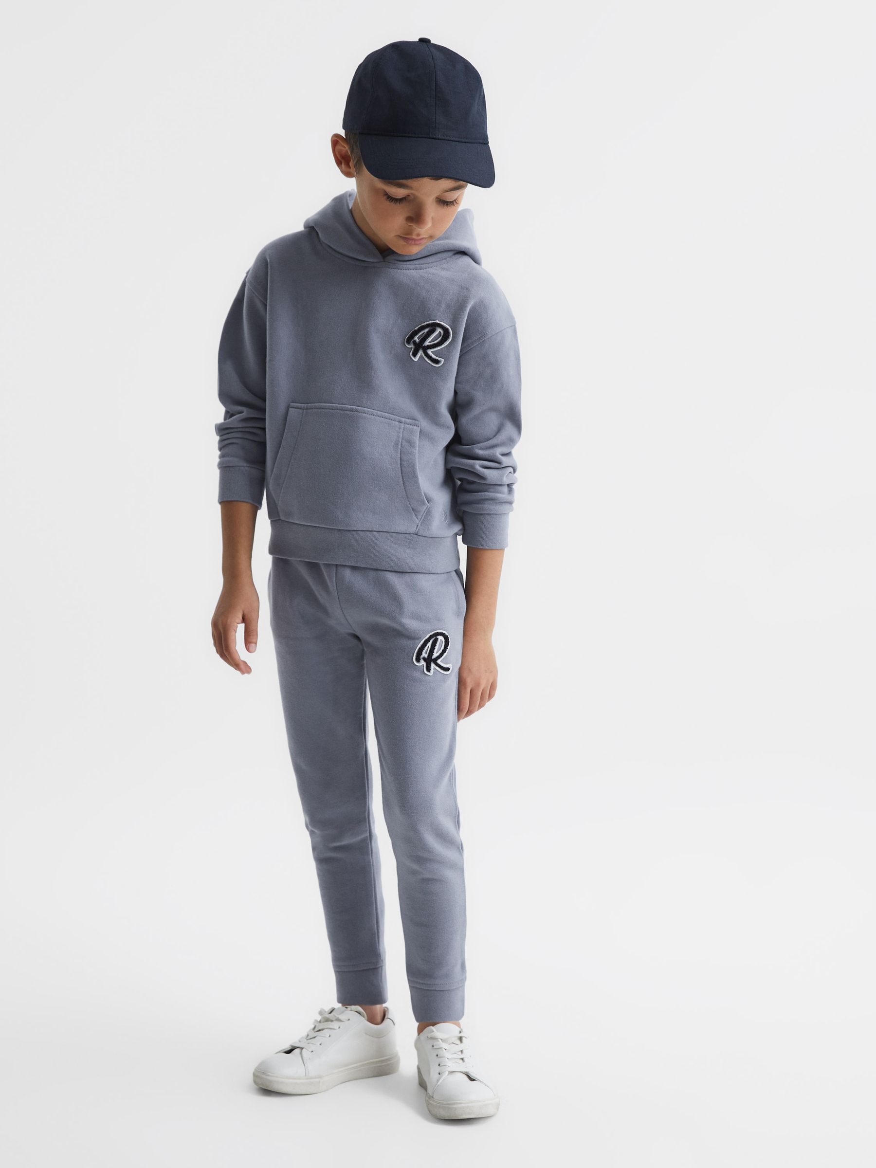 Senior Relaxed Garment Dyed Logo Hoodie in Ashley Blue - Image 1 of 6