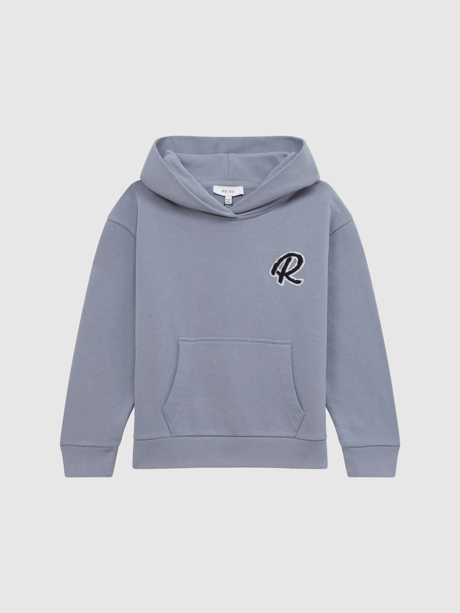 Senior Relaxed Garment Dyed Logo Hoodie in Ashley Blue - Image 2 of 6