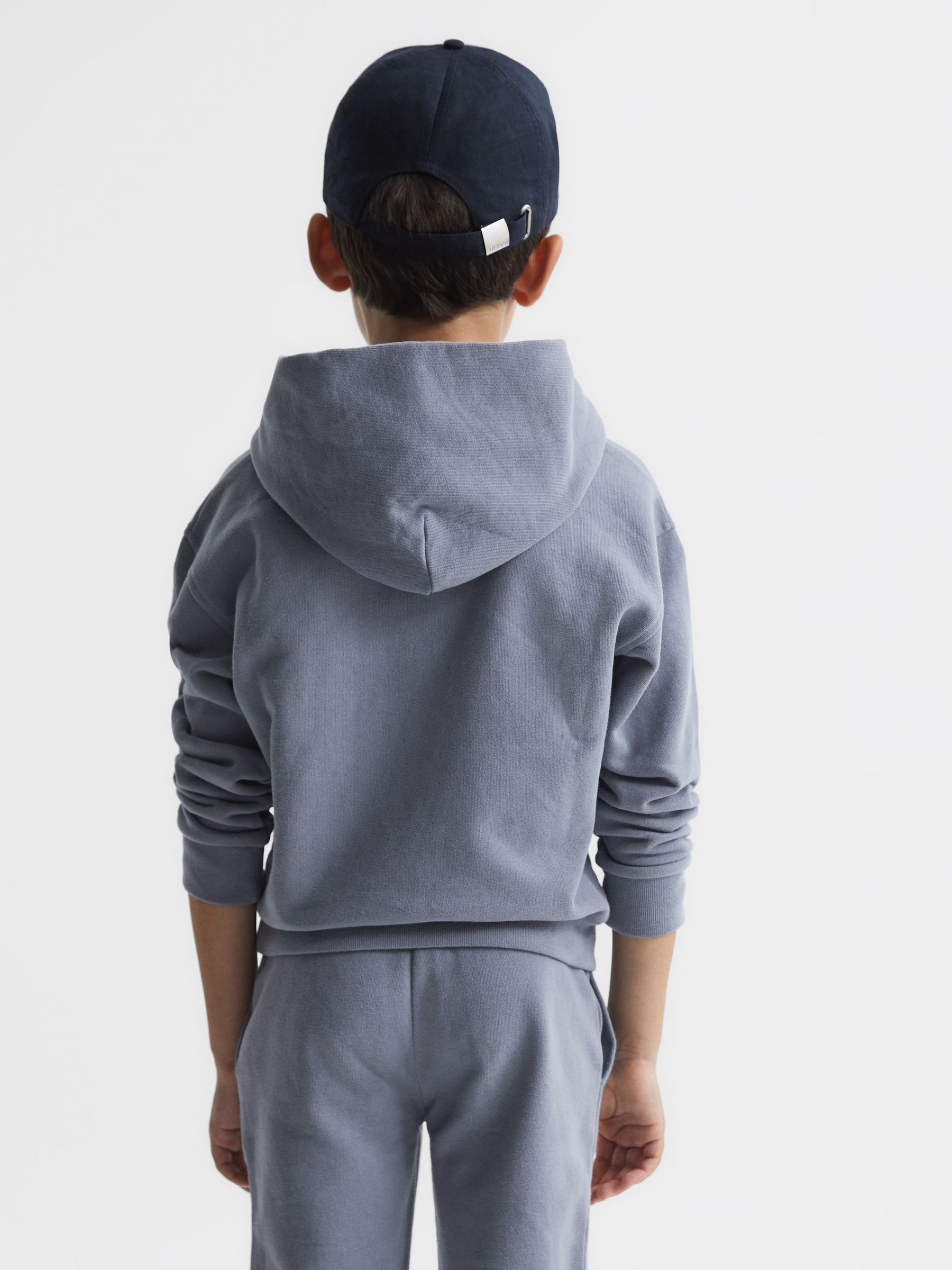 Senior Relaxed Garment Dyed Logo Hoodie in Ashley Blue - Image 5 of 6