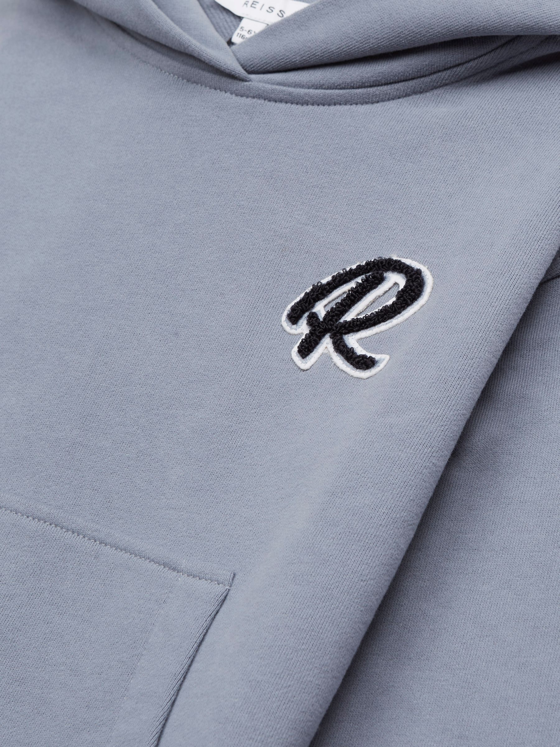 Senior Relaxed Garment Dyed Logo Hoodie in Ashley Blue - Image 6 of 6