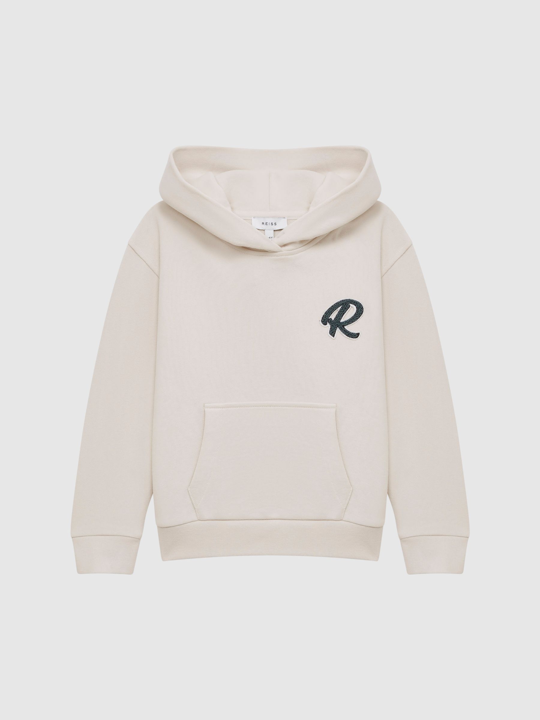 Junior Relaxed Garment Dyed Logo Hoodie in Cream - Image 2 of 7