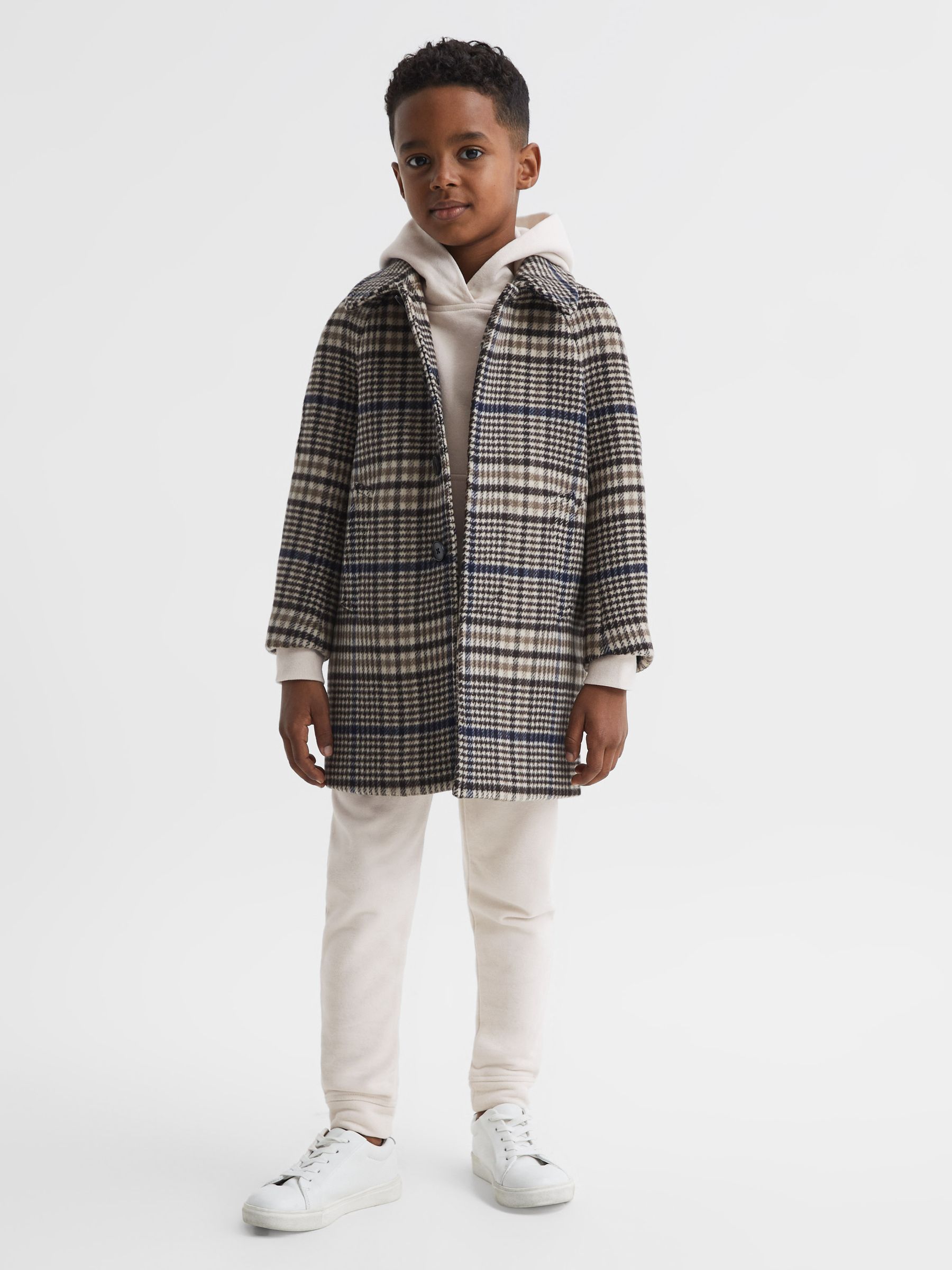 Junior Relaxed Garment Dyed Logo Hoodie in Cream - Image 6 of 7