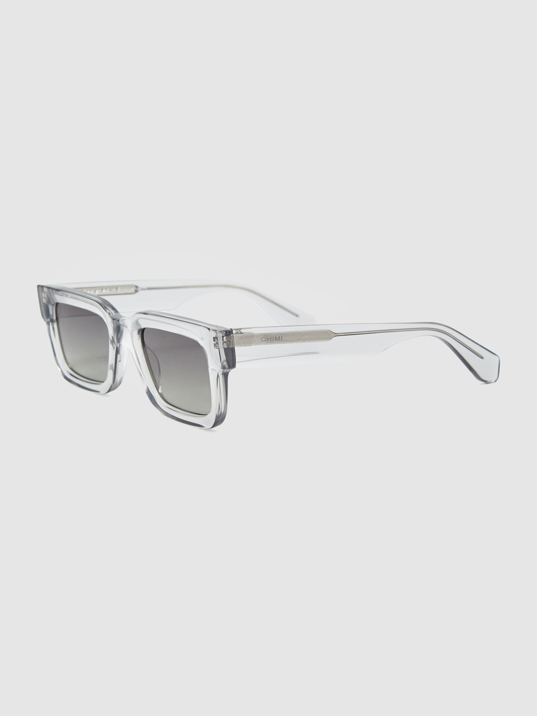 Chimi Rectangular Frame Acetate Sunglasses in Grey - Image 3 of 5