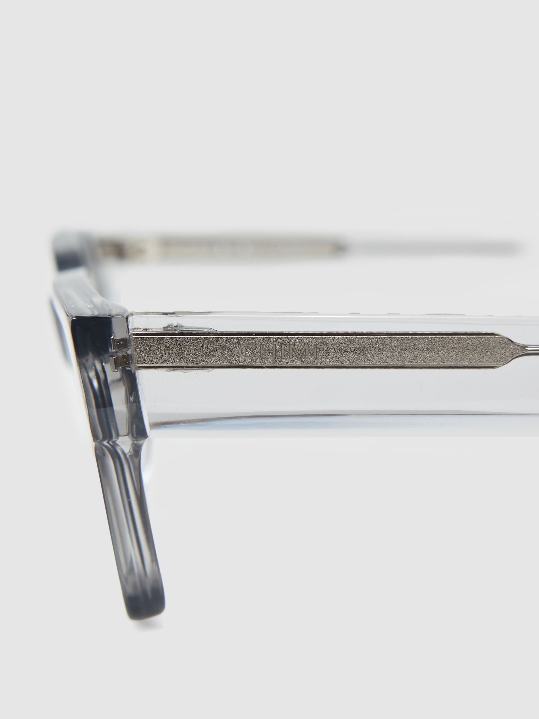 Chimi Rectangular Frame Acetate Sunglasses in Grey - Image 4 of 5