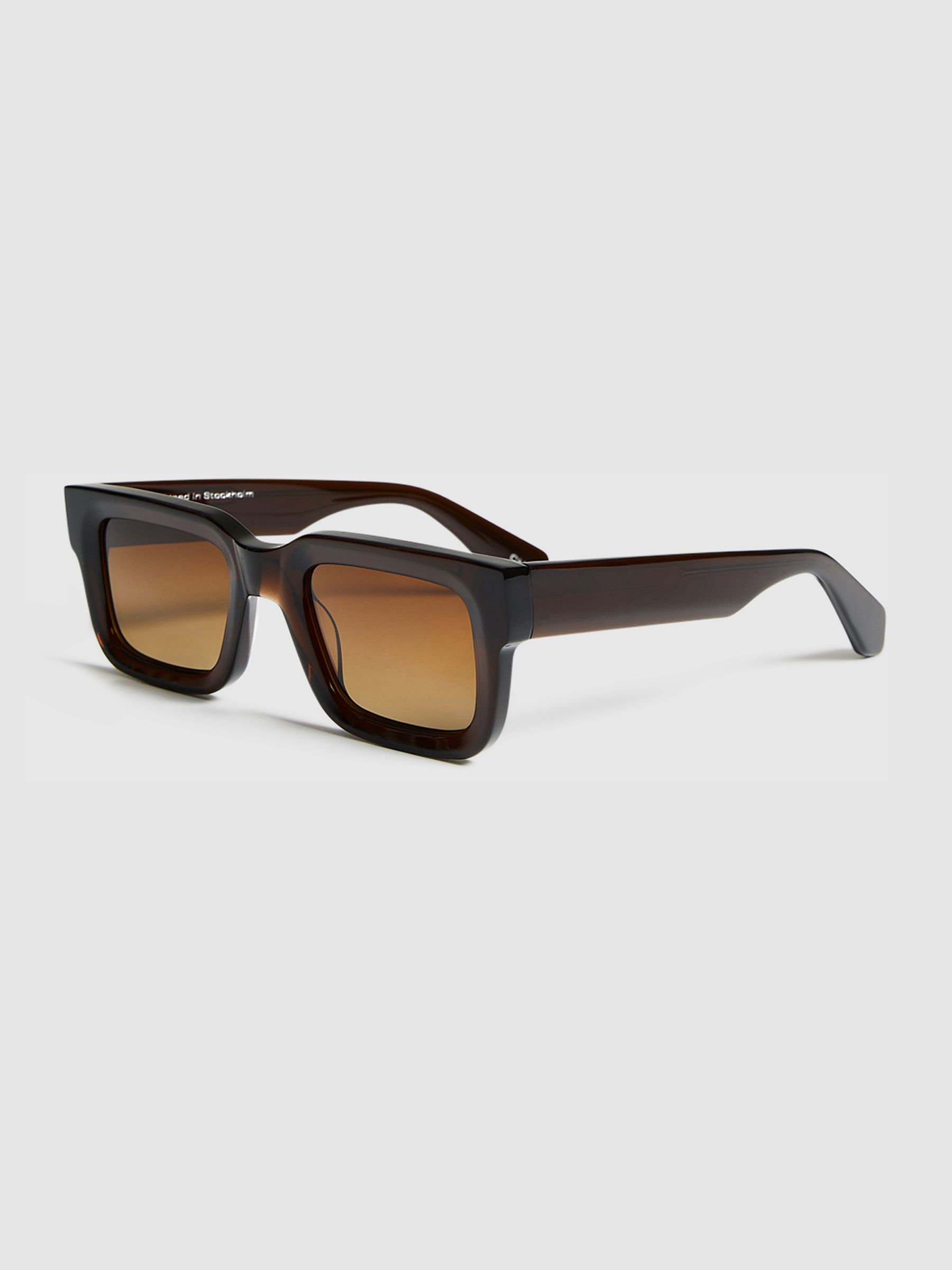 Chimi Rectangular Frame Acetate Sunglasses in Brown - Image 3 of 5
