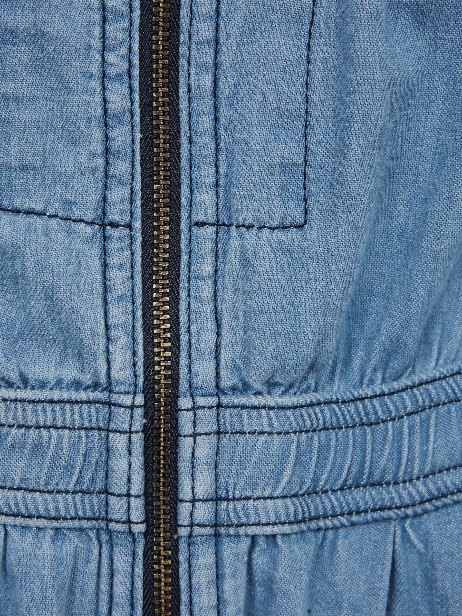 4-9 yrs Denim Zip Front Jumpsuit in Mid Blue - Image 6 of 6