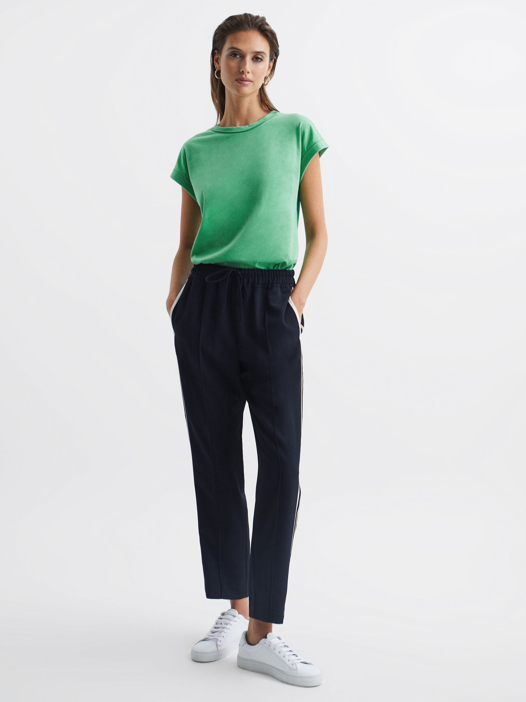 Cotton-Jersey Crew Neck T-Shirt in Green - Image 3 of 6