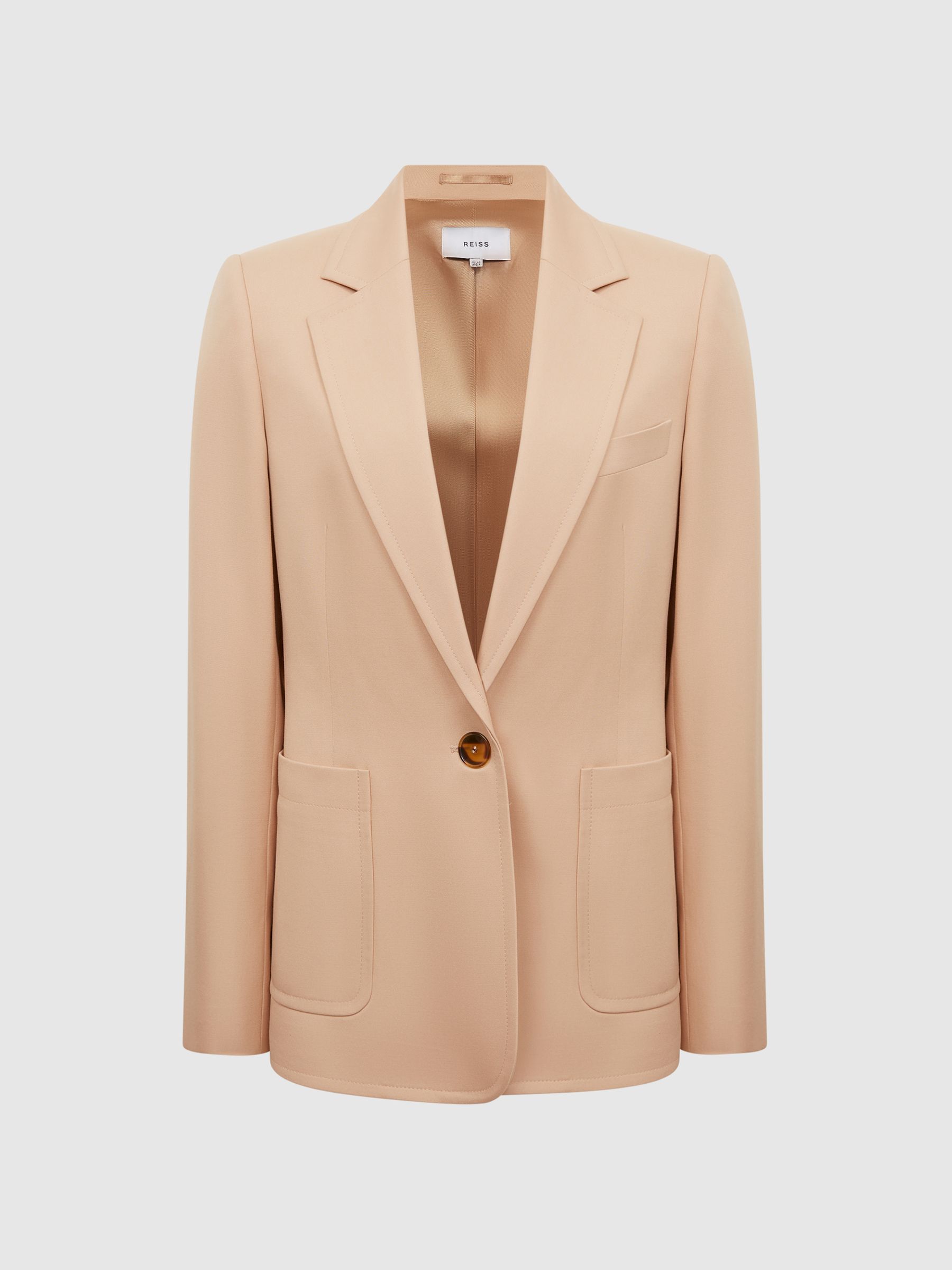 Tailored Single Breasted Blazer in Camel - Image 2 of 10