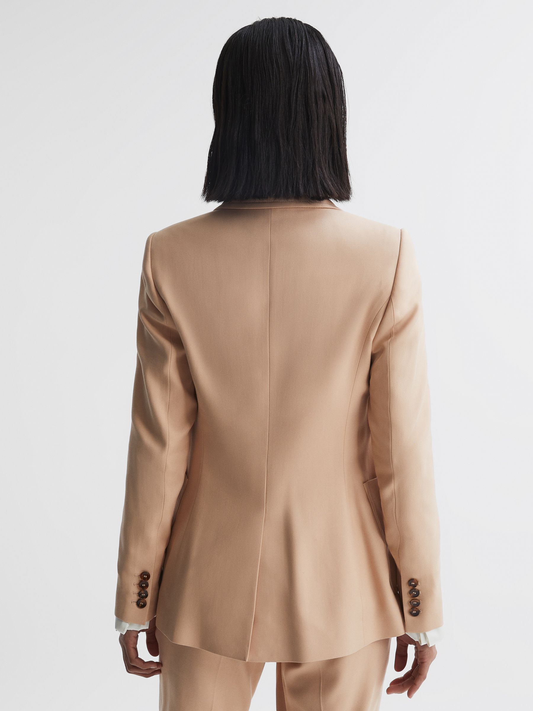 Tailored Single Breasted Blazer in Camel - Image 5 of 10