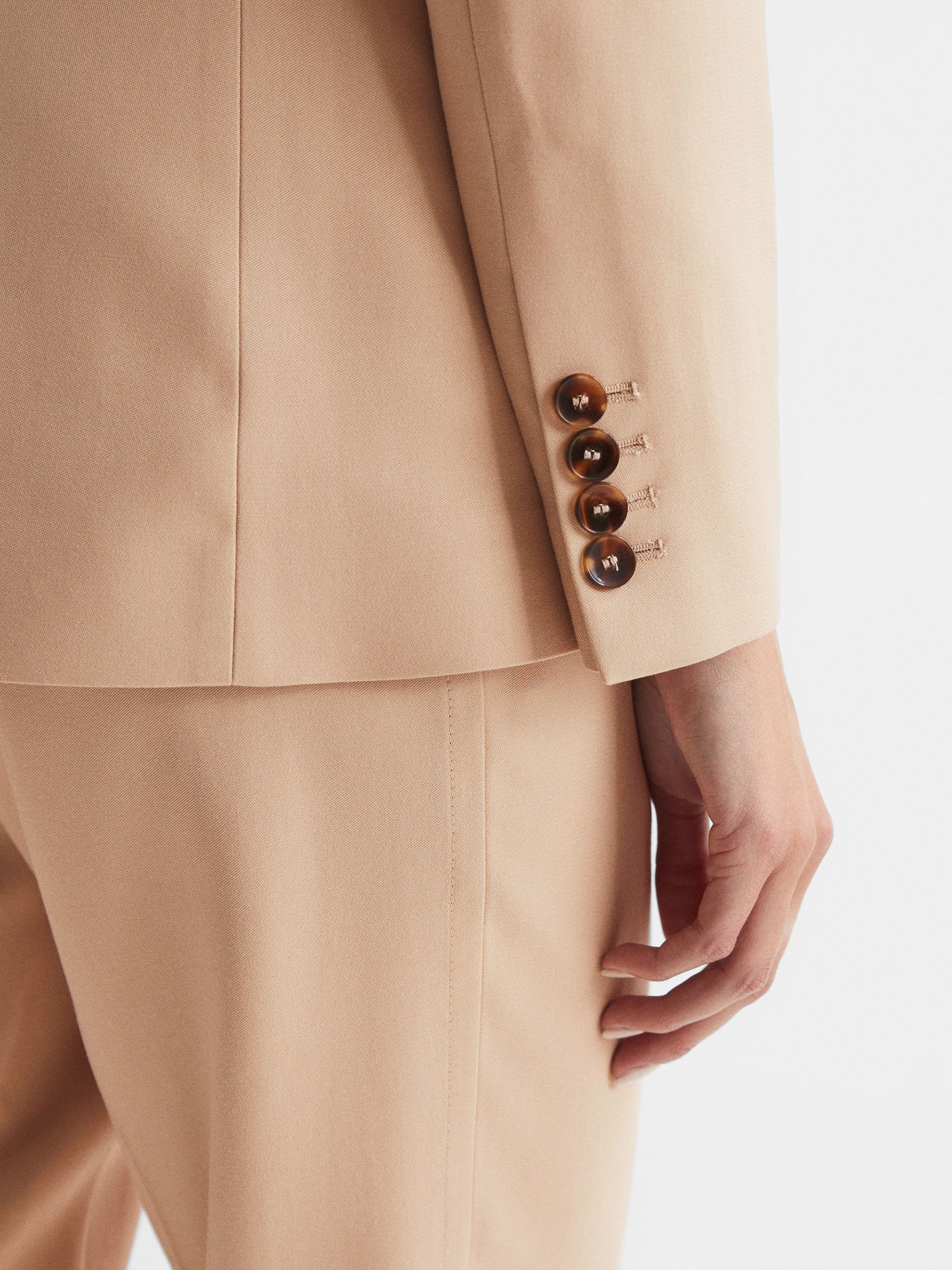 Tailored Single Breasted Blazer in Camel - Image 6 of 10