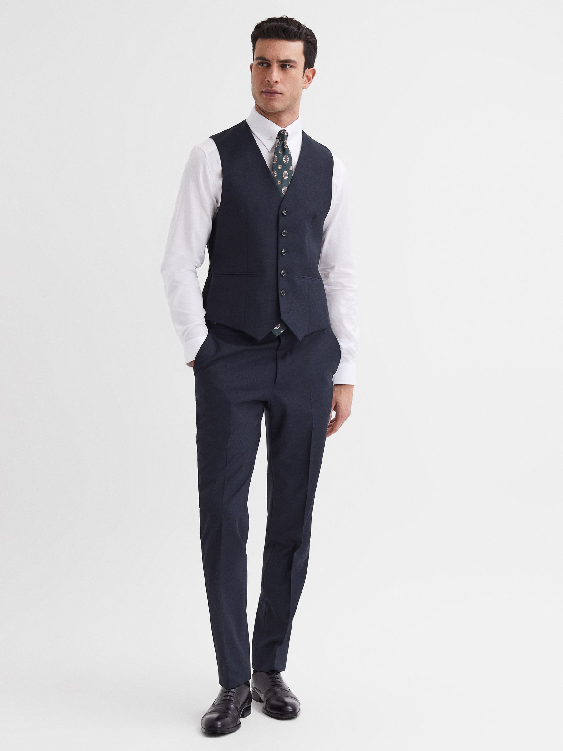 Modern Fit Travel Waistcoat in Navy - Image 3 of 6