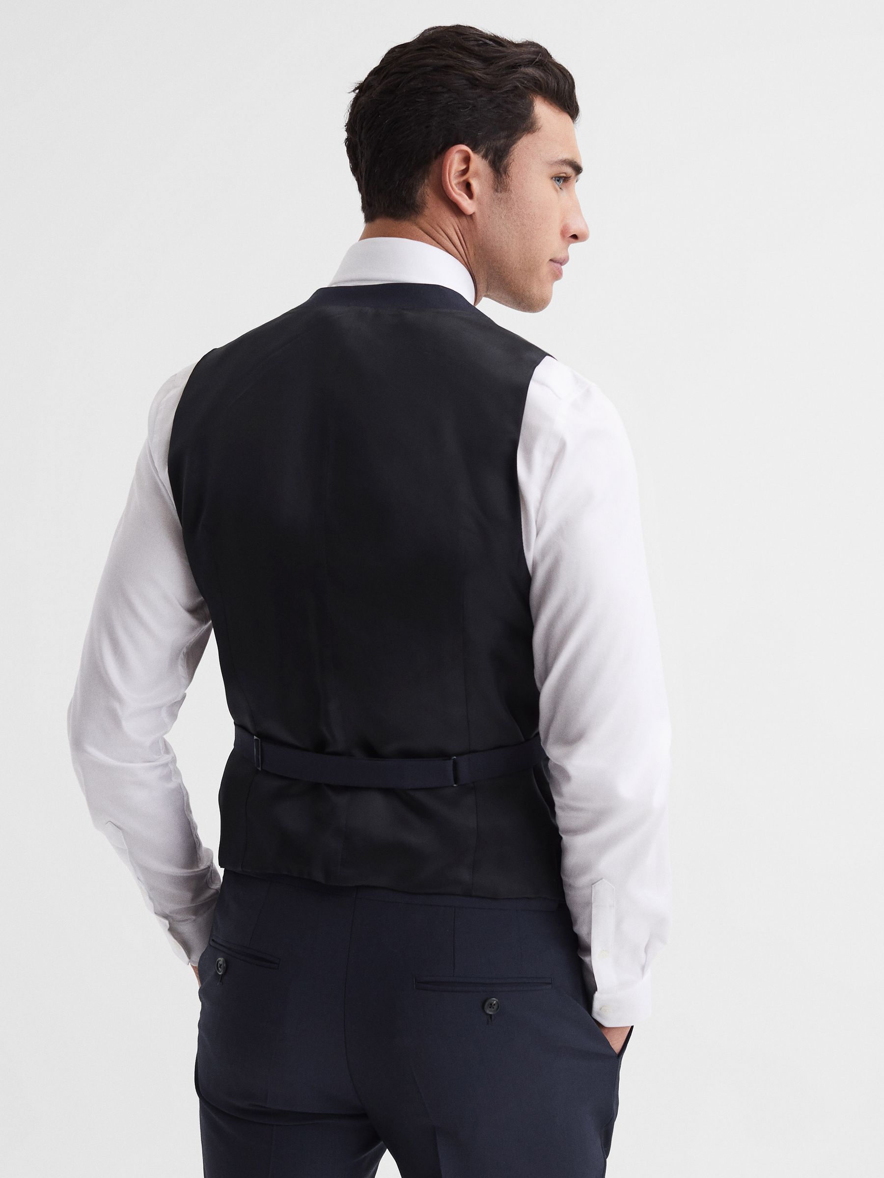 Modern Fit Travel Waistcoat in Navy - Image 5 of 6