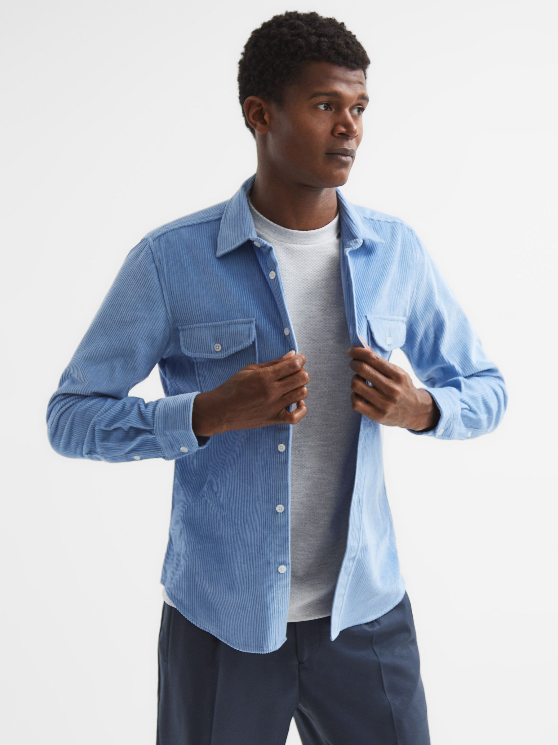Slim Fit Honeycomb T-Shirt in Grey Melange - Image 7 of 7