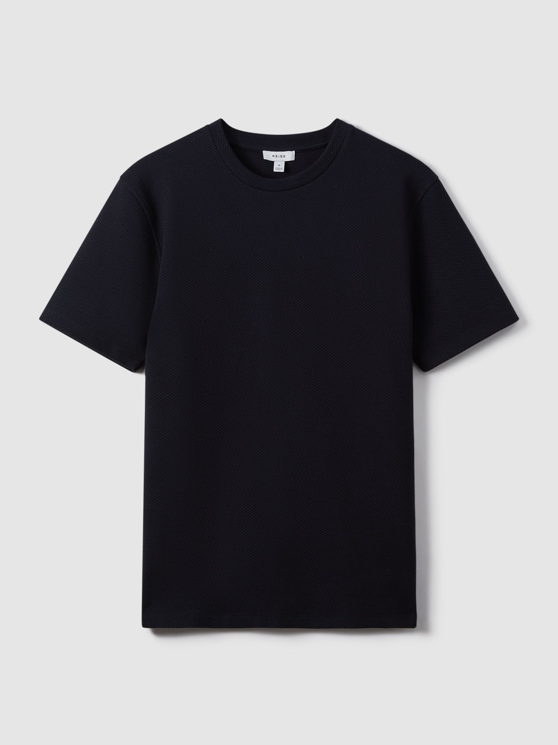 Slim Fit Honeycomb T-Shirt in Navy - Image 2 of 7