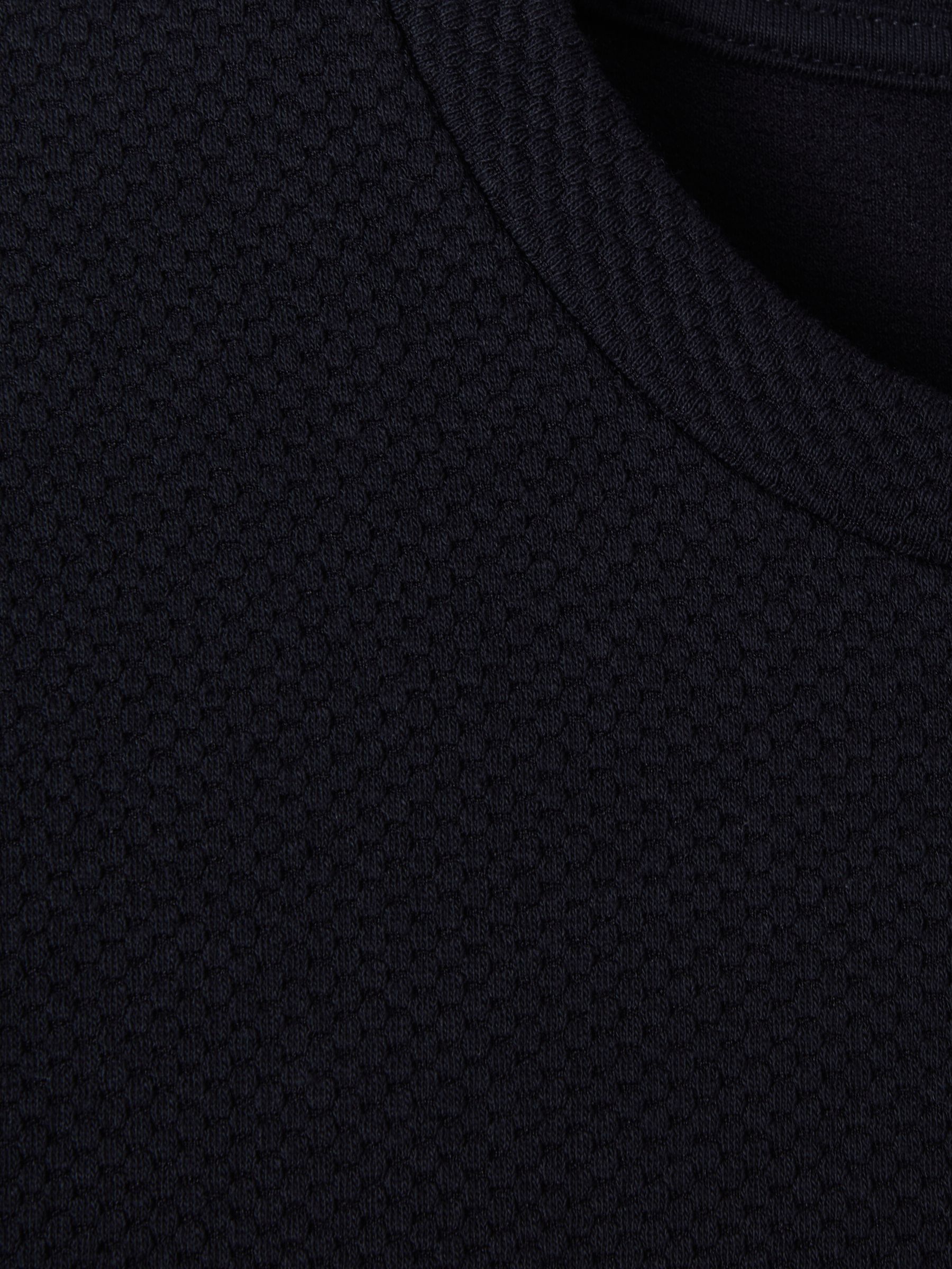 Slim Fit Honeycomb T-Shirt in Navy - Image 6 of 7