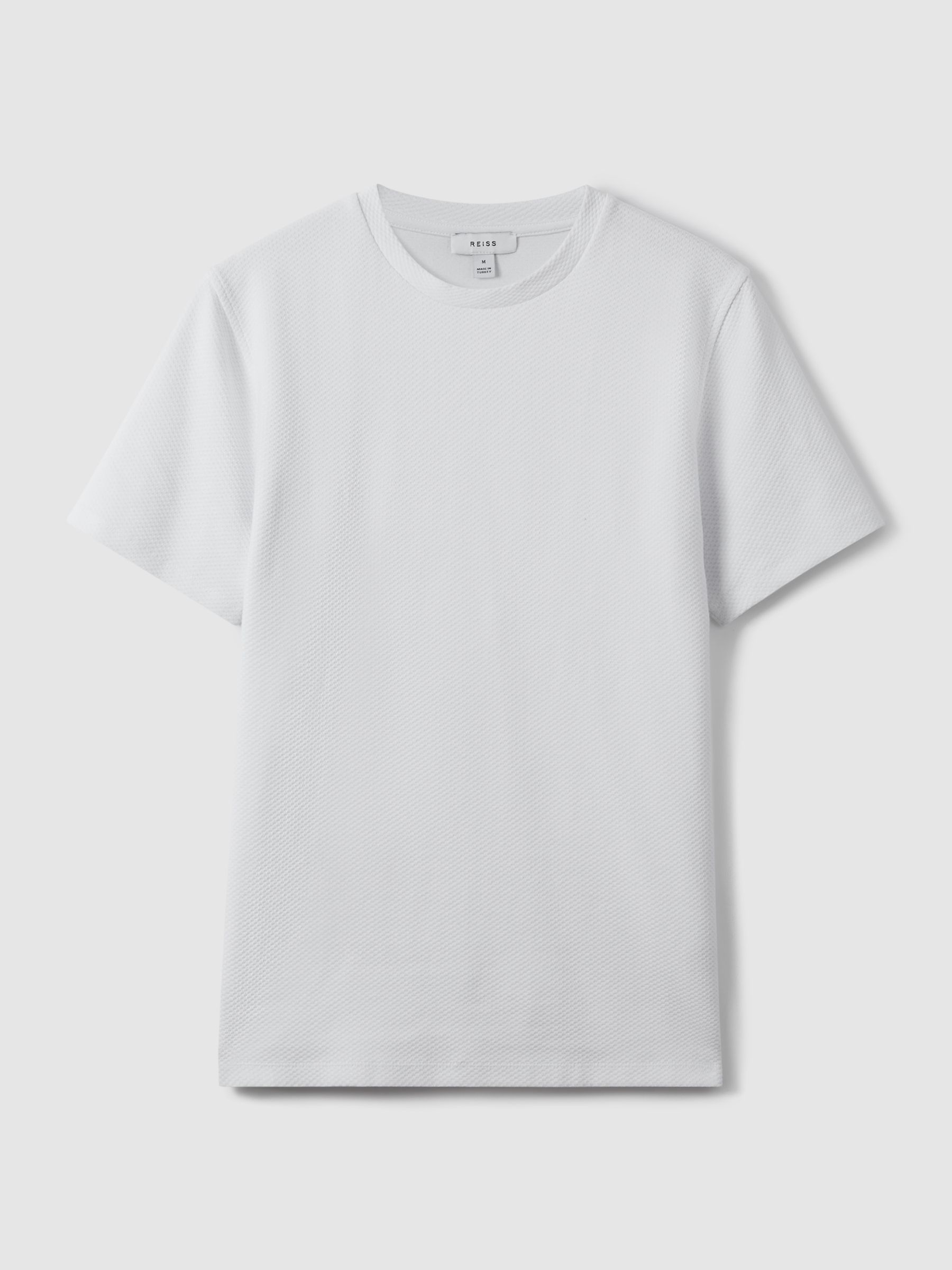 Slim Fit Honeycomb T-Shirt in White - Image 2 of 7