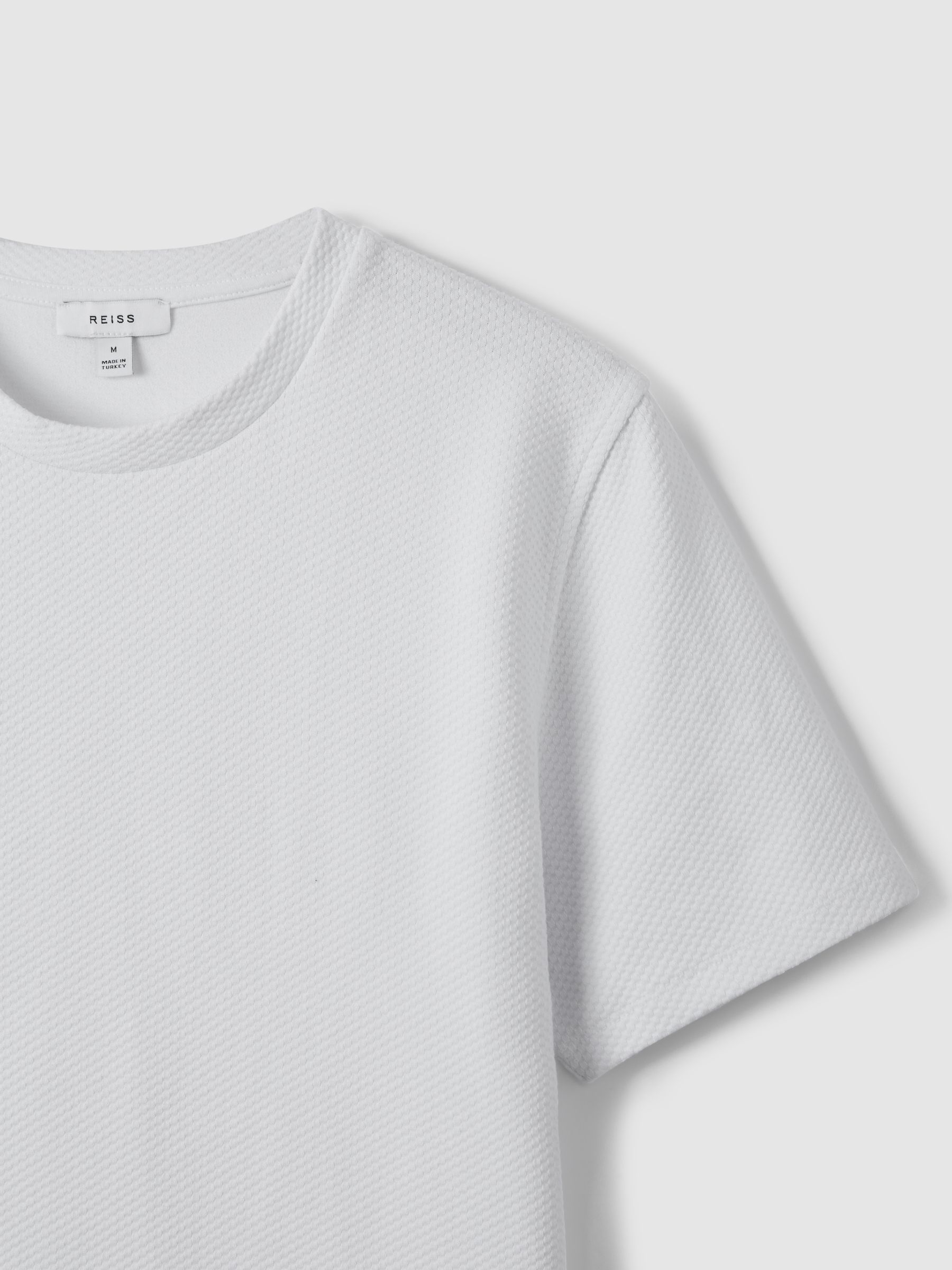 Slim Fit Honeycomb T-Shirt in White - Image 5 of 7
