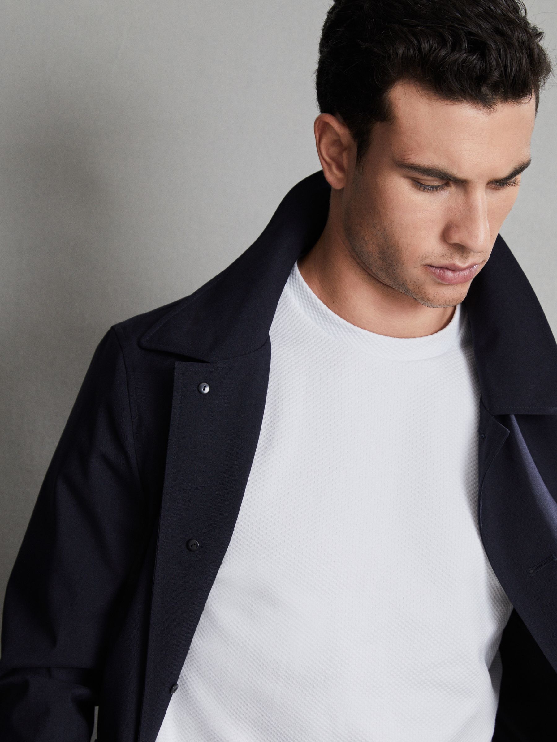 Slim Fit Honeycomb T-Shirt in White - Image 7 of 7