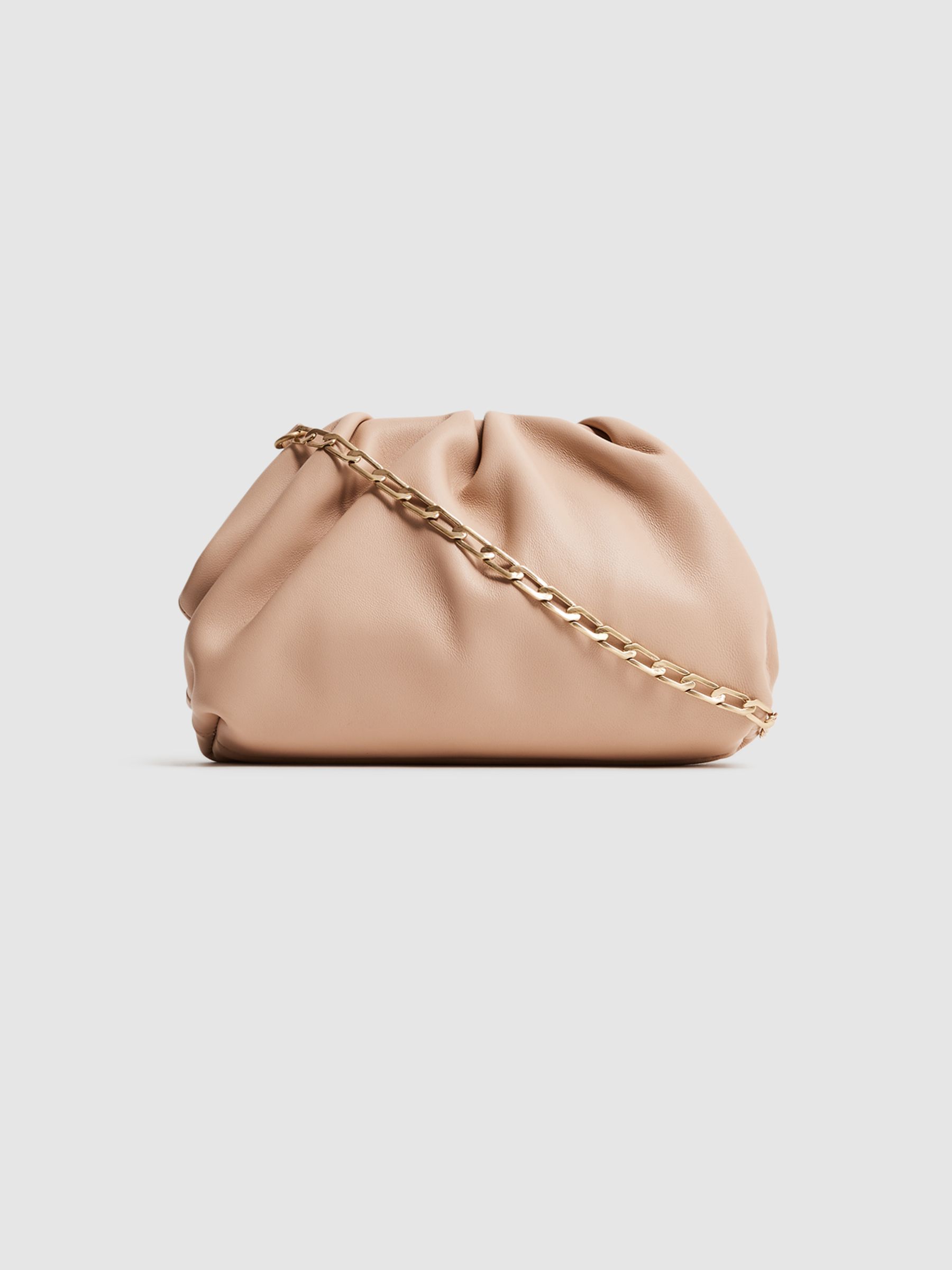 Nappa Leather Clutch Bag in Blush - Image 5 of 6