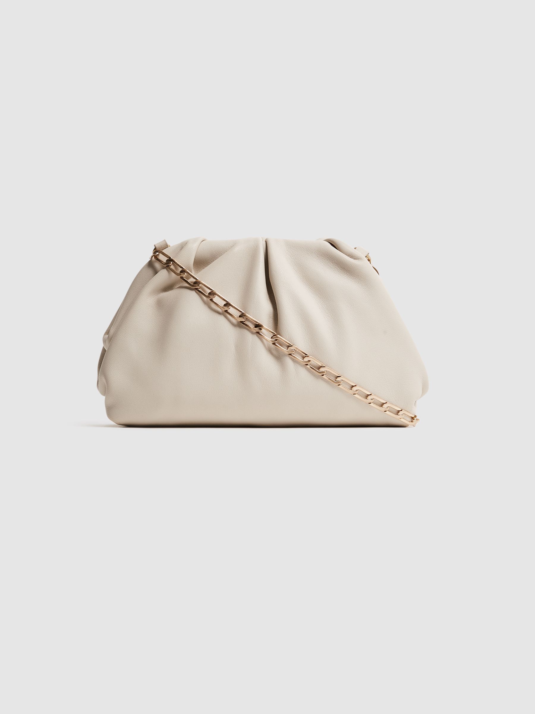 Nappa Leather Clutch Bag in Off White - Image 4 of 5