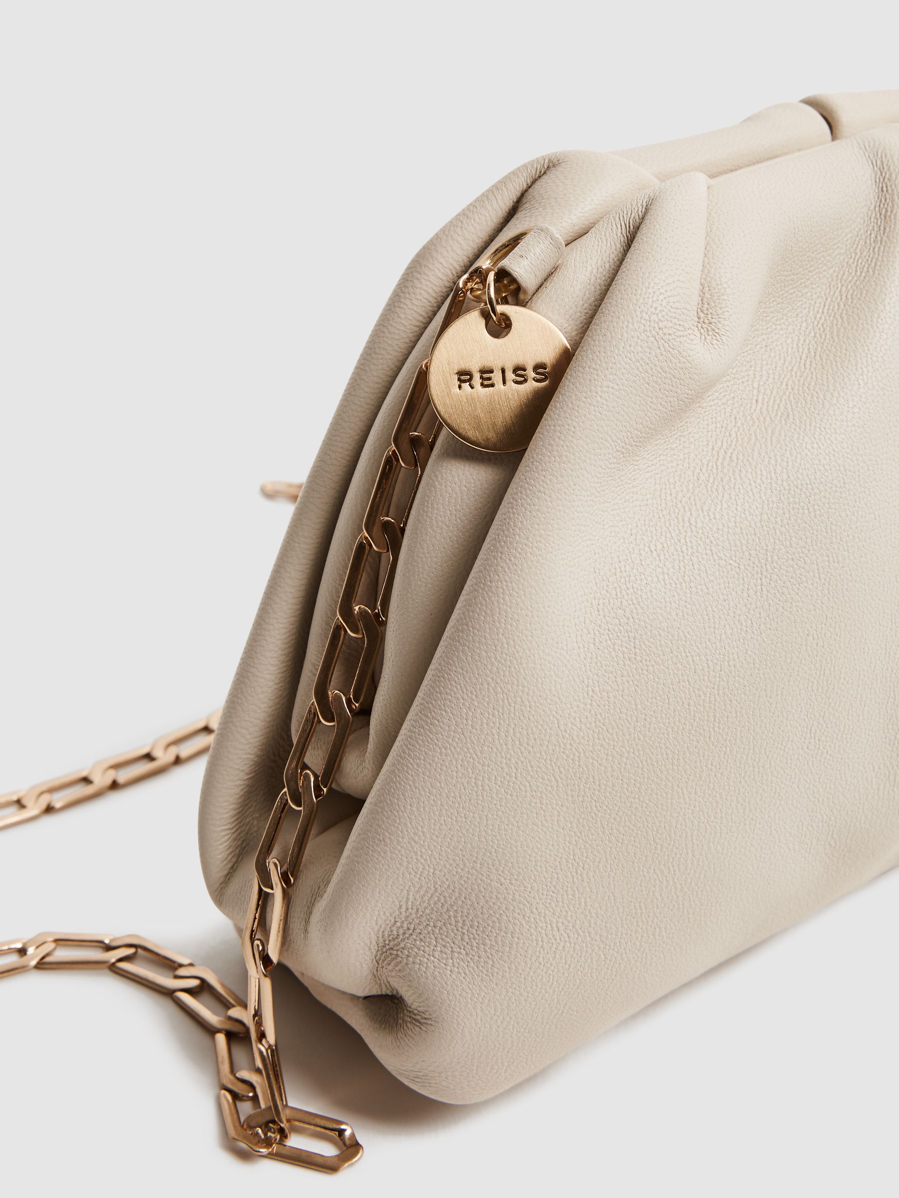 Nappa Leather Clutch Bag in Off White - Image 5 of 5