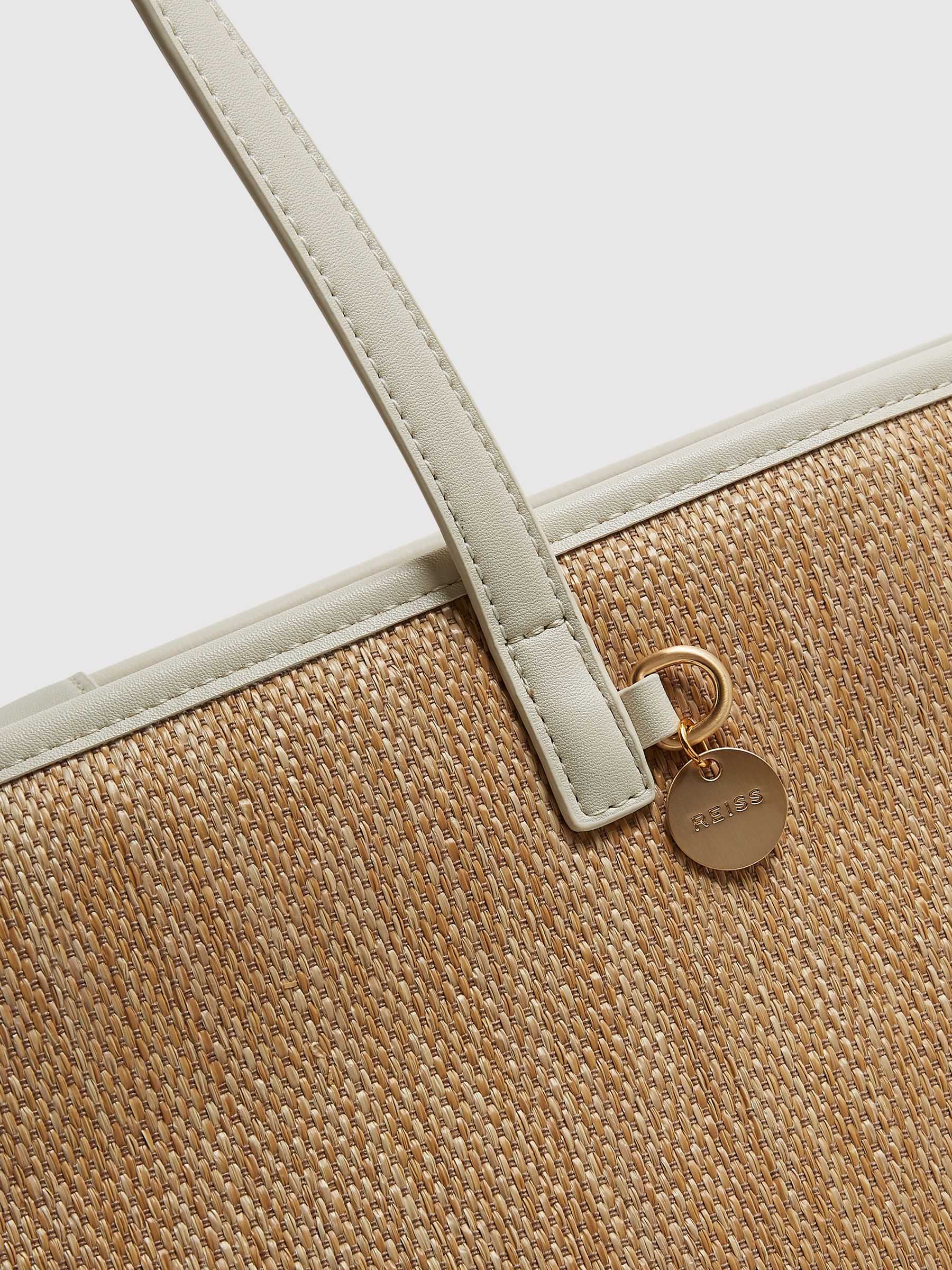 Raffia Tote Bag in Natural/Off White - Image 3 of 5