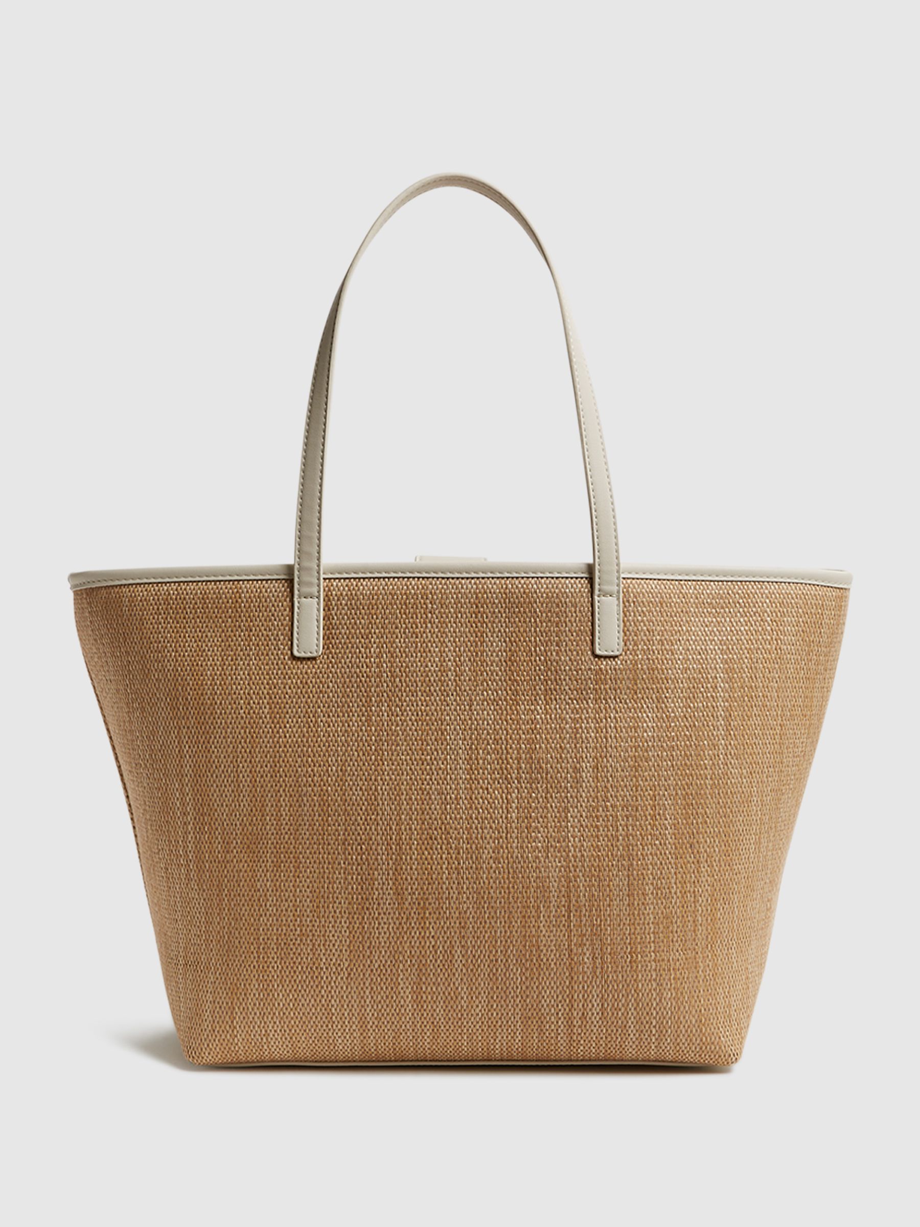 Raffia Tote Bag in Natural/Off White - Image 5 of 5