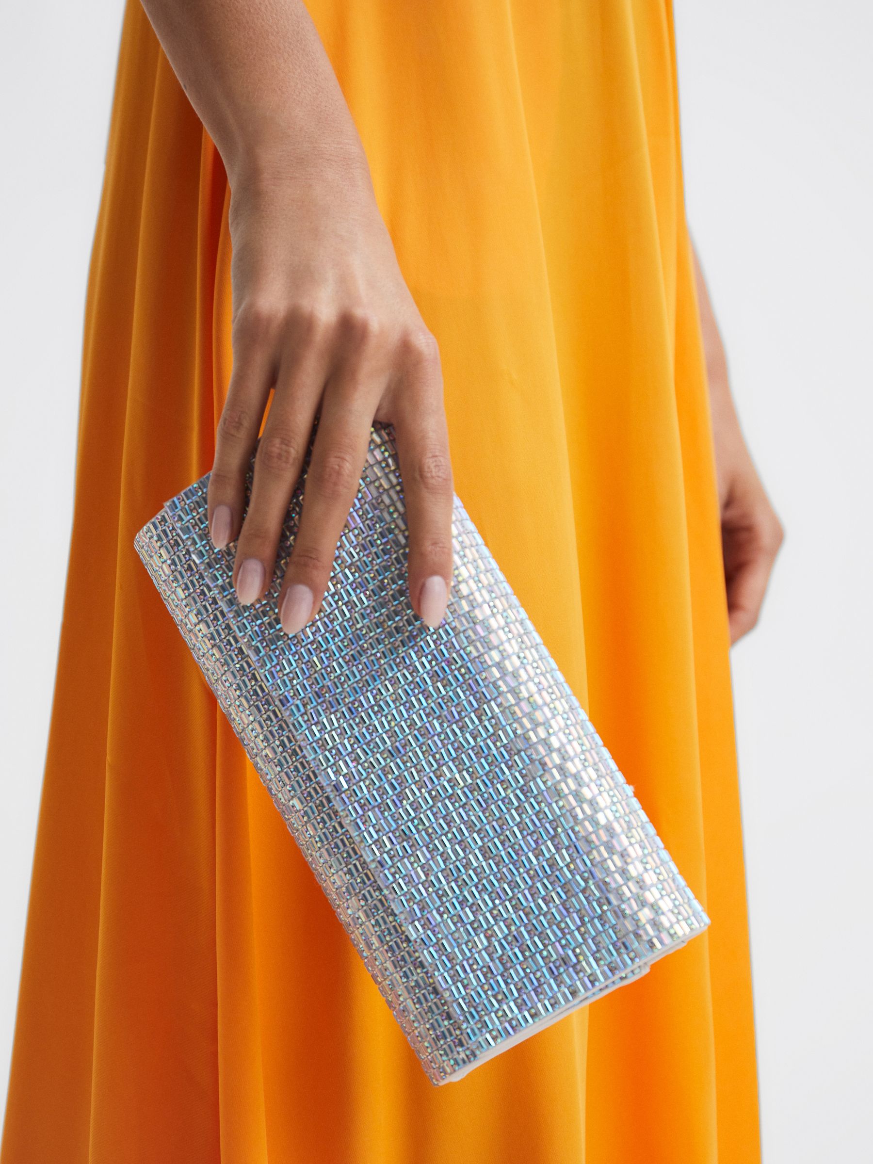 Disco Baguette Bag in Silver - Image 4 of 7