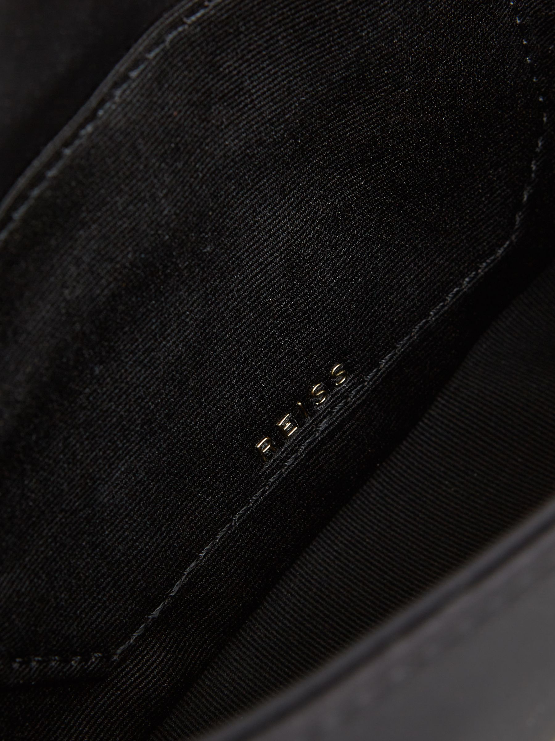 Satin Pleated Clutch Bag in Black - Image 4 of 6