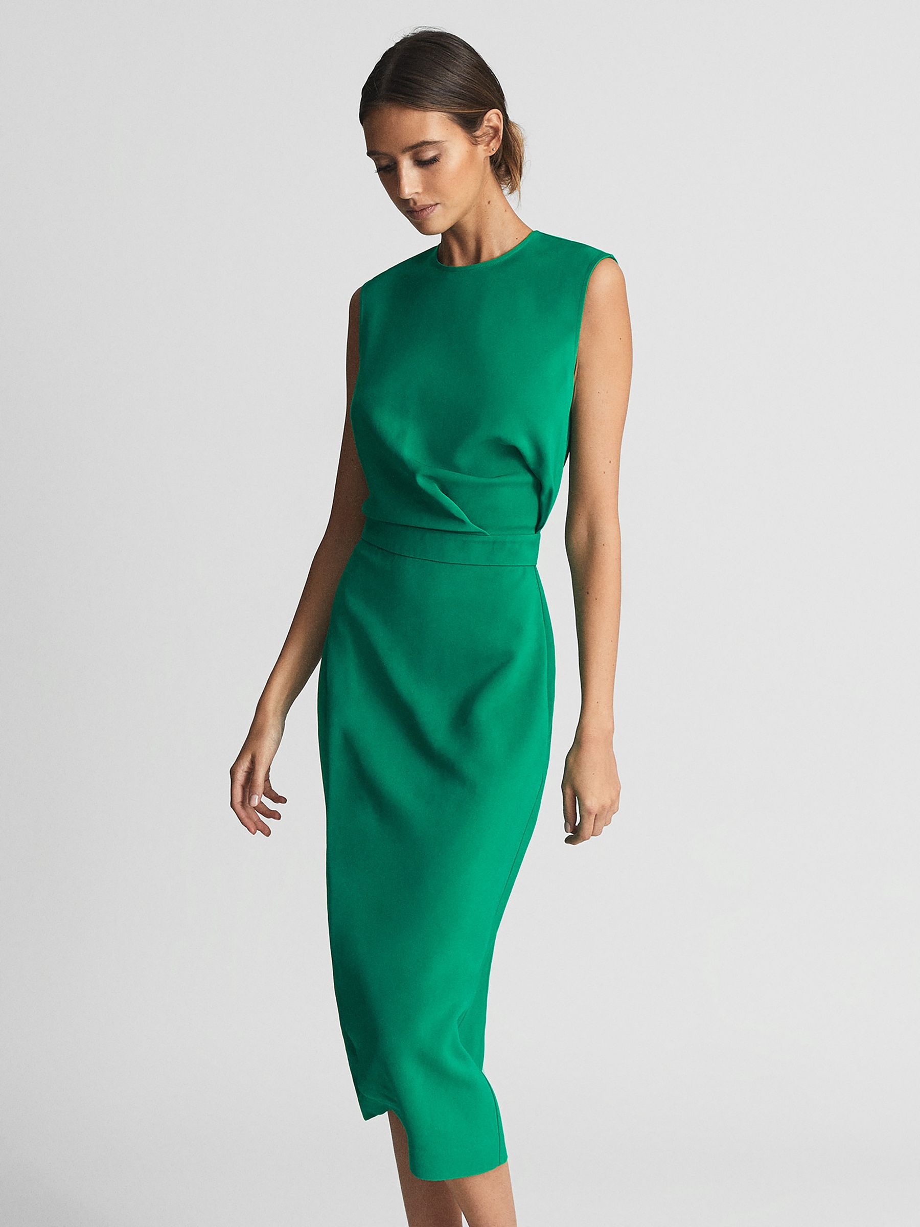 Sleeveless Bodycon Dress in Green - Image 3 of 6