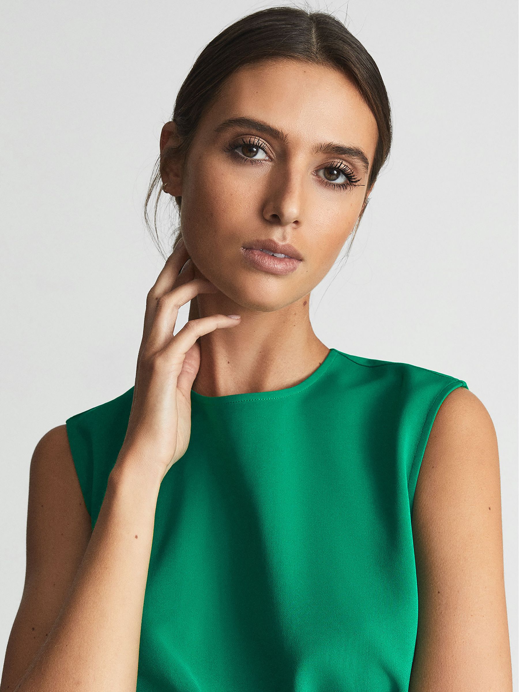 reiss layla sleeveless bodycon dress Reiss LAYLA Sleeveless Bodycon Dress Green